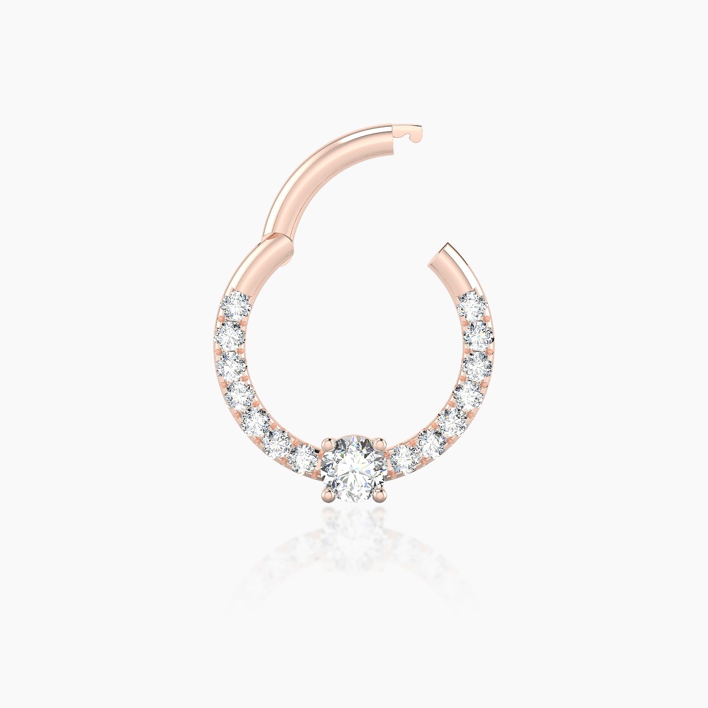 Inanna | 18k Rose Gold 8 mm Round Diamond Daith Piercing