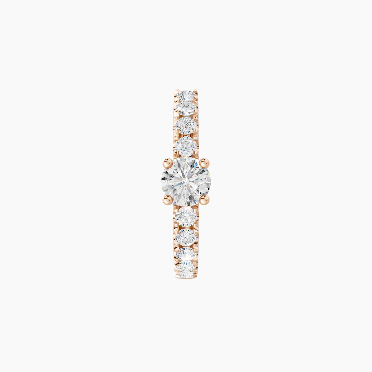Inanna | 18k Rose Gold 8 mm Round Diamond Hoop Piercing