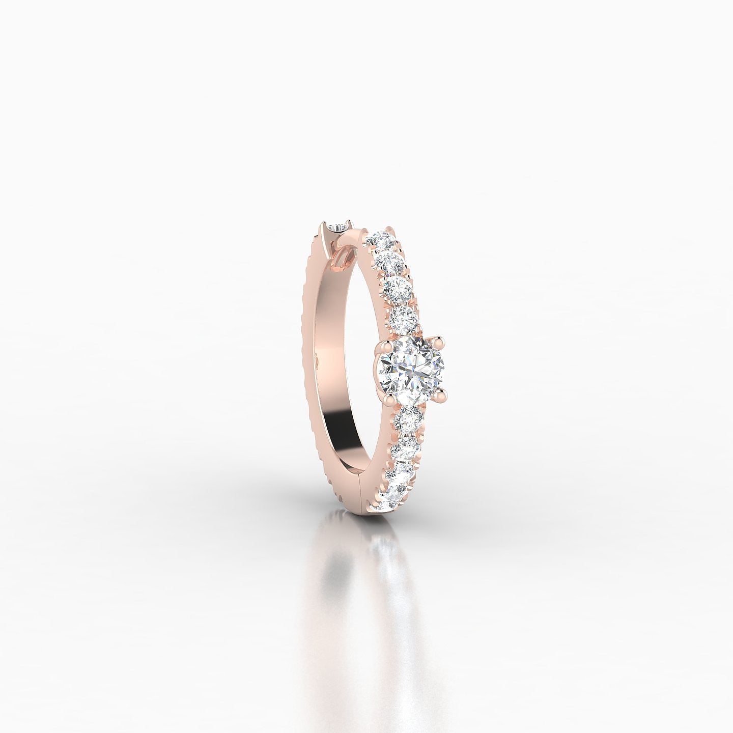 Inanna | 18k Rose Gold 8 mm Round Diamond Hoop Piercing