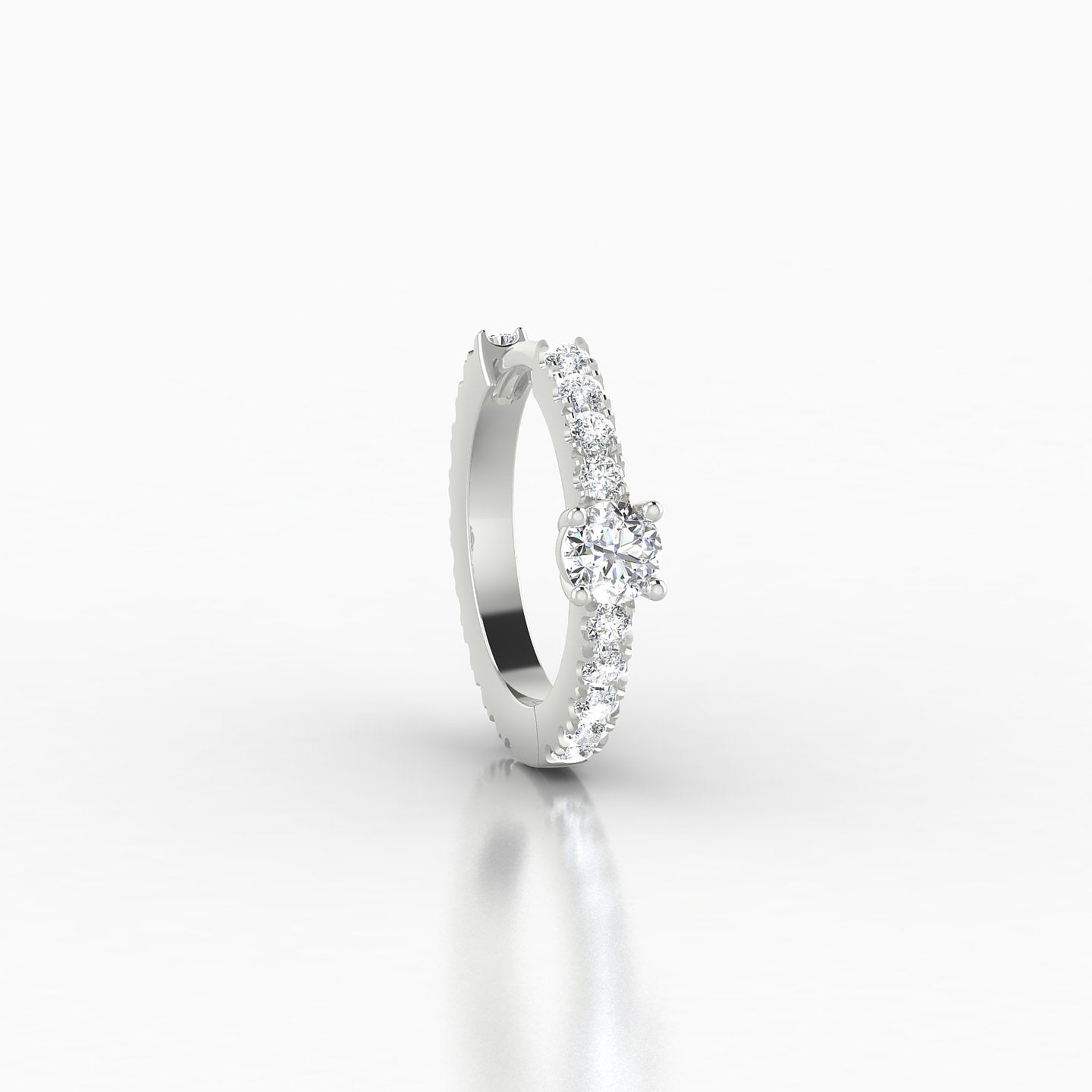 Inanna | 18k White Gold 8 mm Round Diamond Hoop Piercing