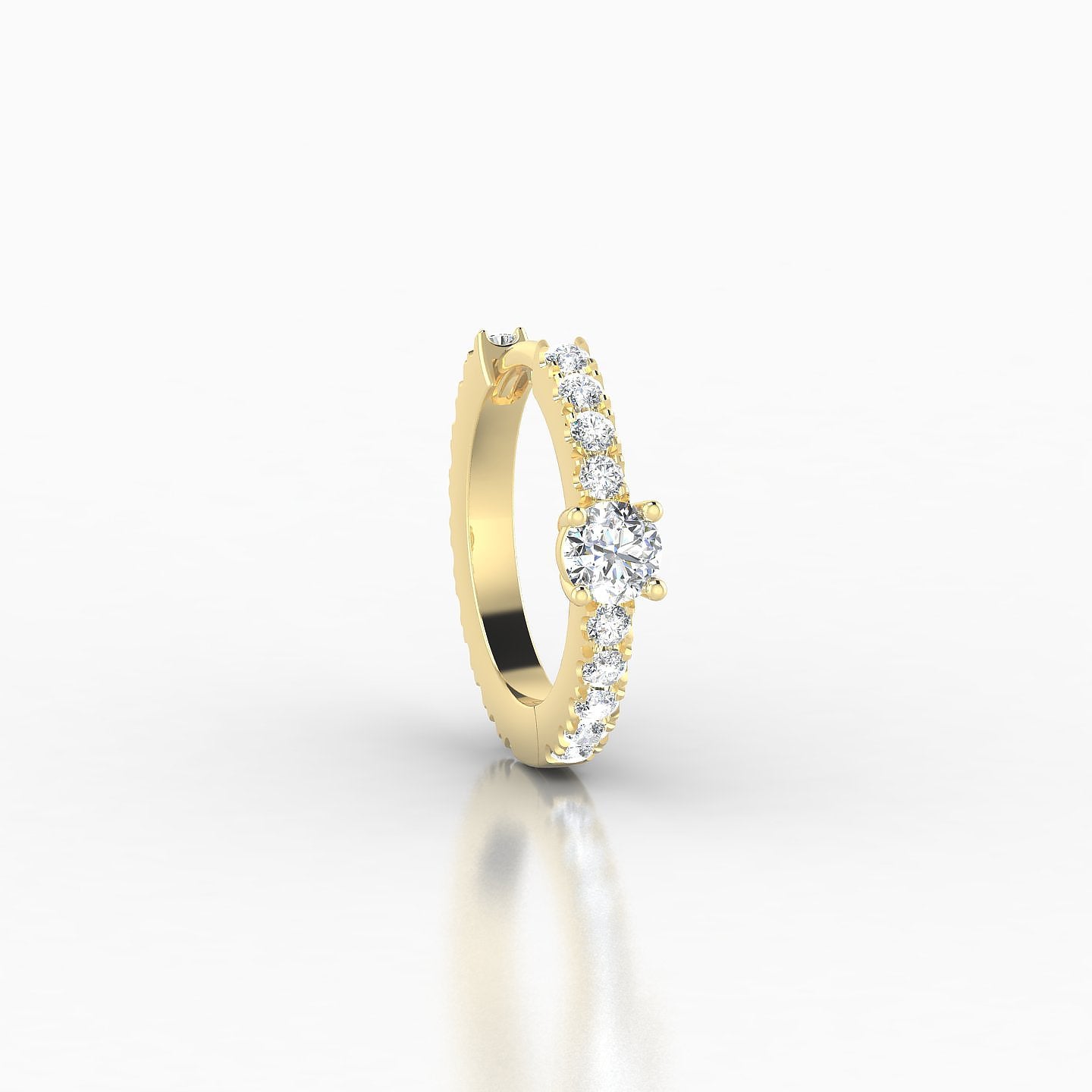 Inanna | 18k Yellow Gold 8 mm Round Diamond Hoop Piercing