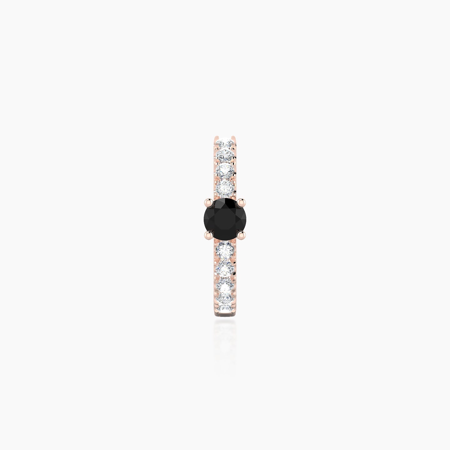 Inanna | 18k Rose Gold 8 mm Round Black Diamond & Diamond Hoop Piercing