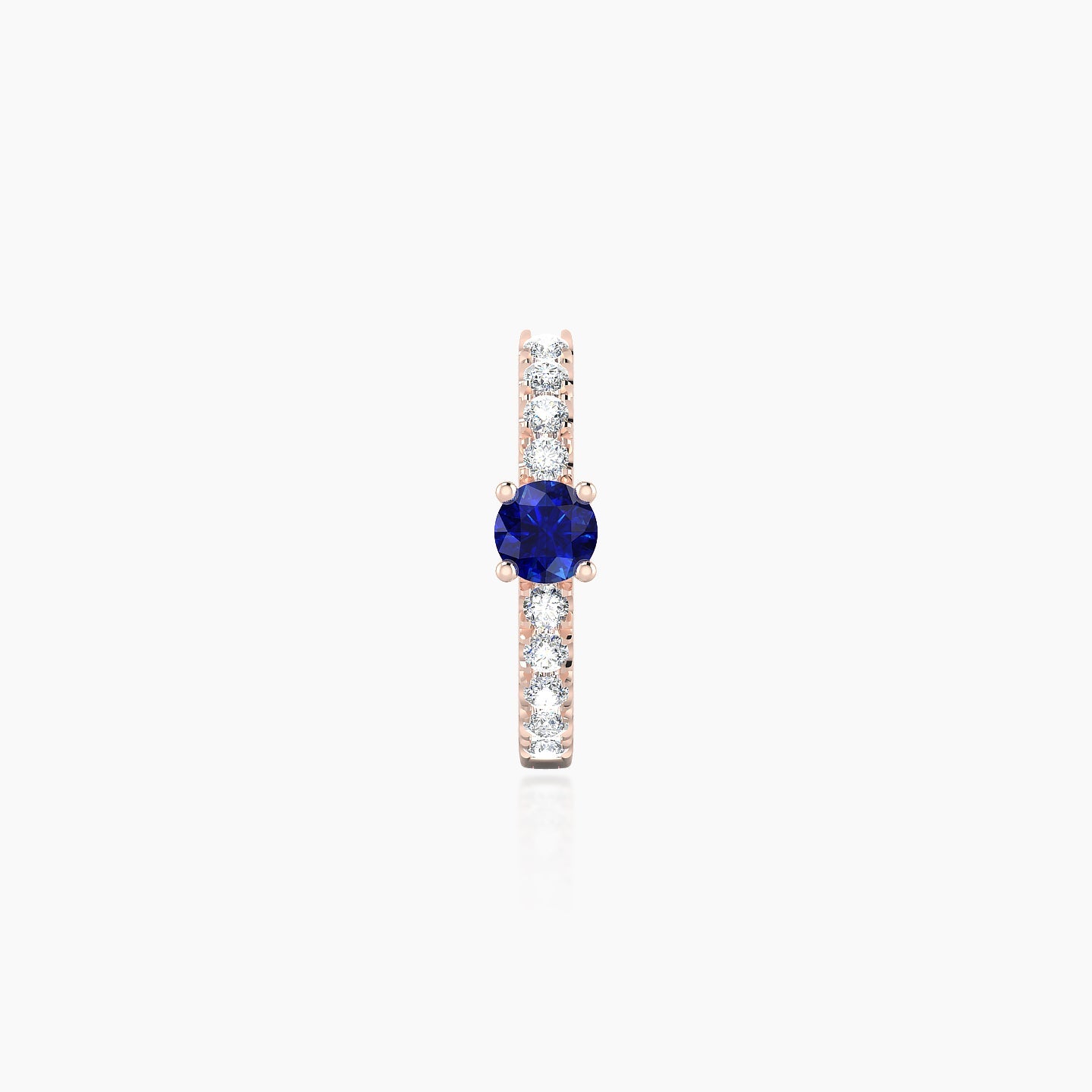 Inanna | 18k Rose Gold 8 mm Round Sapphire & Diamond Hoop Piercing