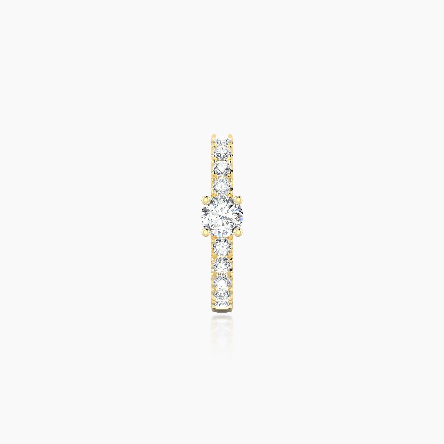 Inanna | 18k Yellow Gold 8 mm Round Diamond Hoop Piercing