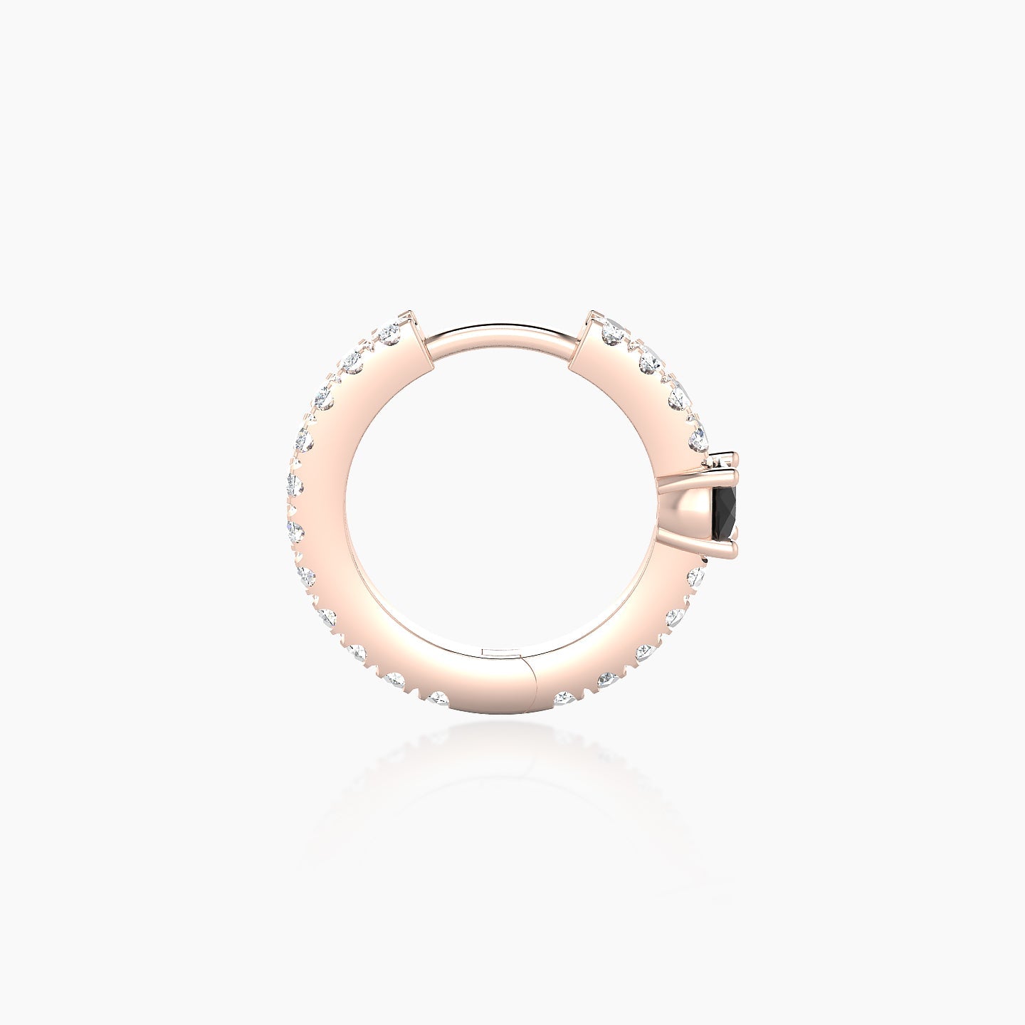 Inanna | 18k Rose Gold 8 mm Round Black Diamond & Diamond Hoop Piercing