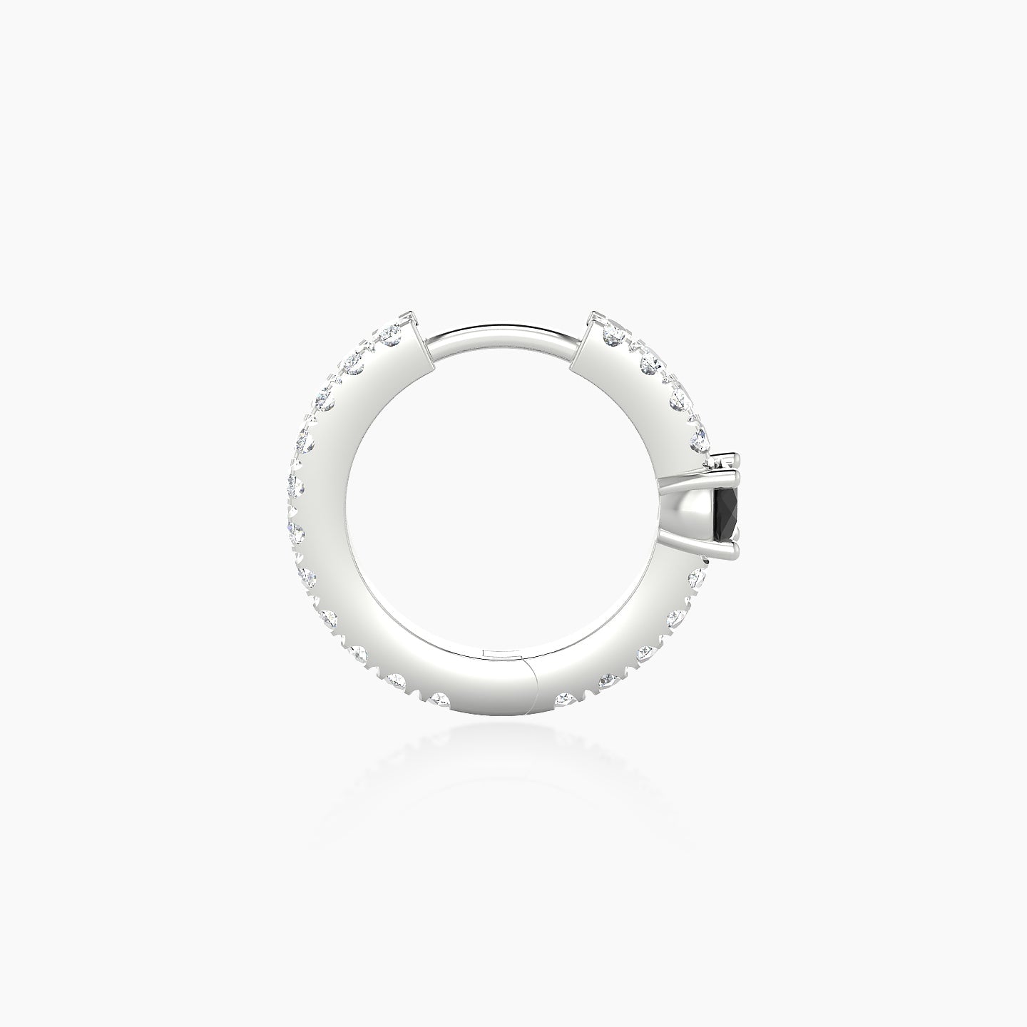 Inanna | 18k White Gold 8 mm Round Black Diamond & Diamond Hoop Piercing