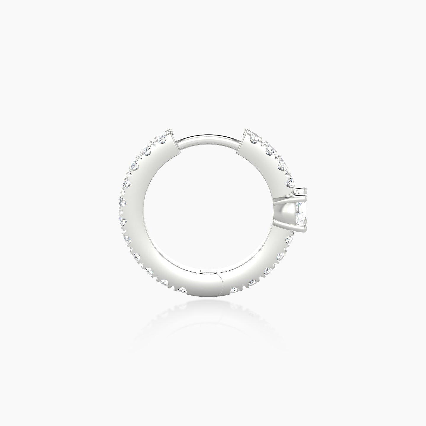 Inanna | 18k White Gold 8 mm Round Diamond Hoop Piercing