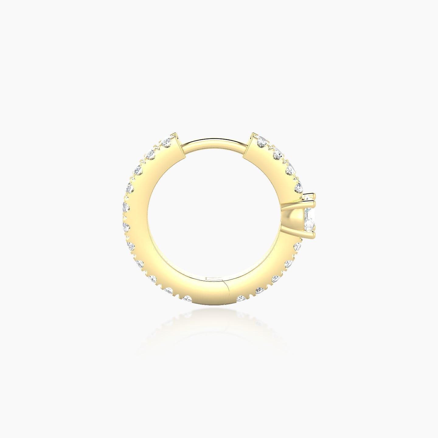 Inanna | 18k Yellow Gold 8 mm Round Diamond Hoop Piercing