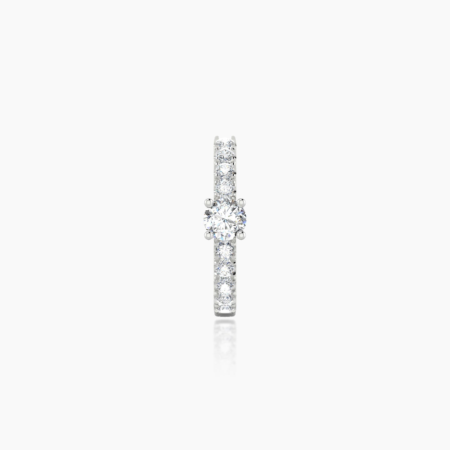 Inanna | 18k White Gold 8 mm Round Diamond Nose Ring Piercing