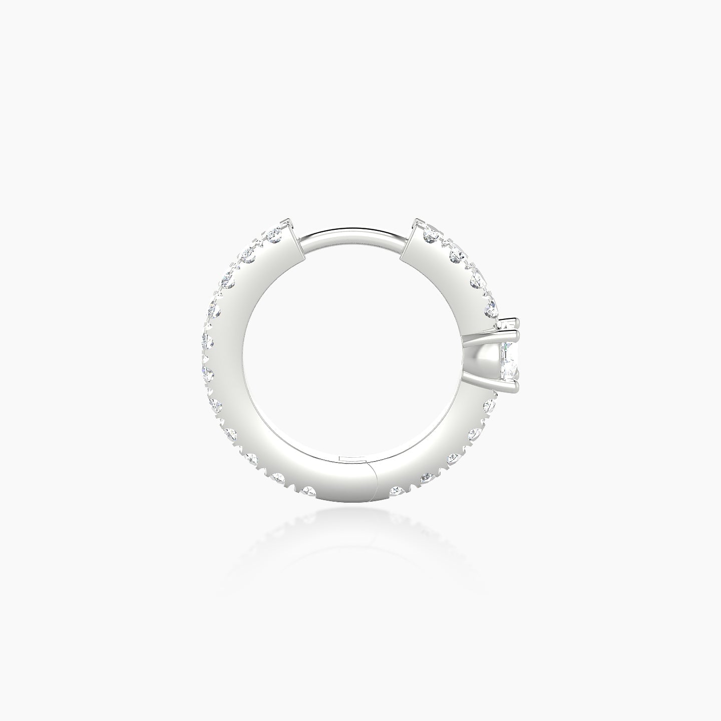 Inanna | 18k White Gold 8 mm Round Diamond Nose Ring Piercing