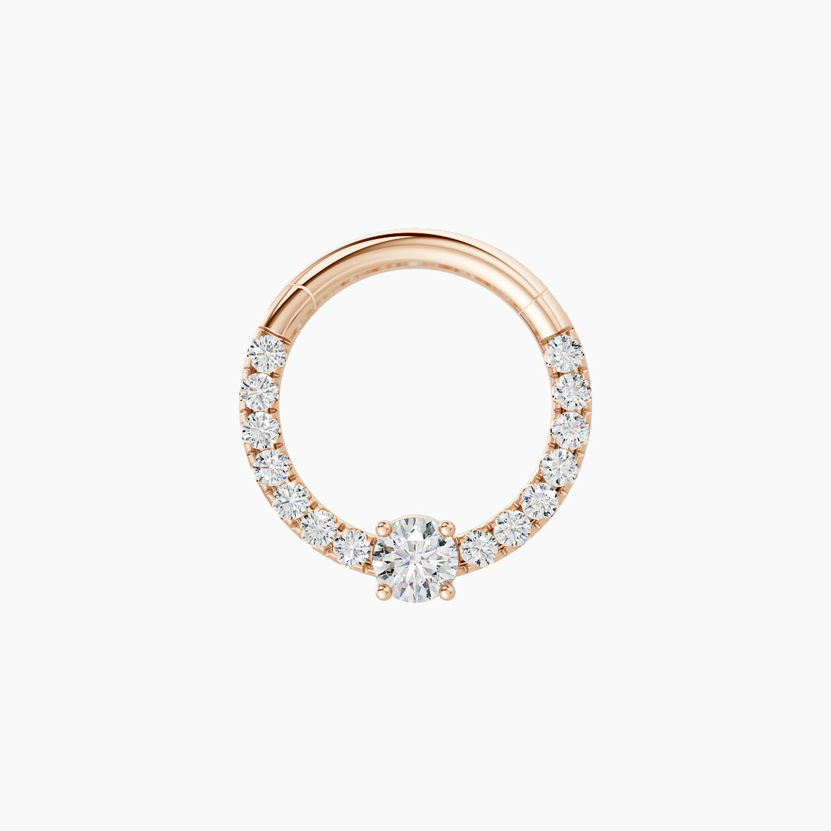 Inanna | 18k Rose Gold 8 mm Round Diamond Septum Piercing
