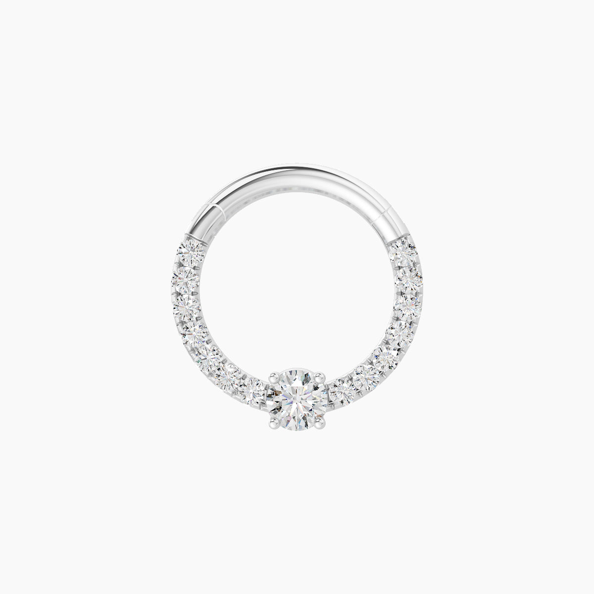 Inanna | 18k White Gold 8 mm Round Diamond Septum Piercing