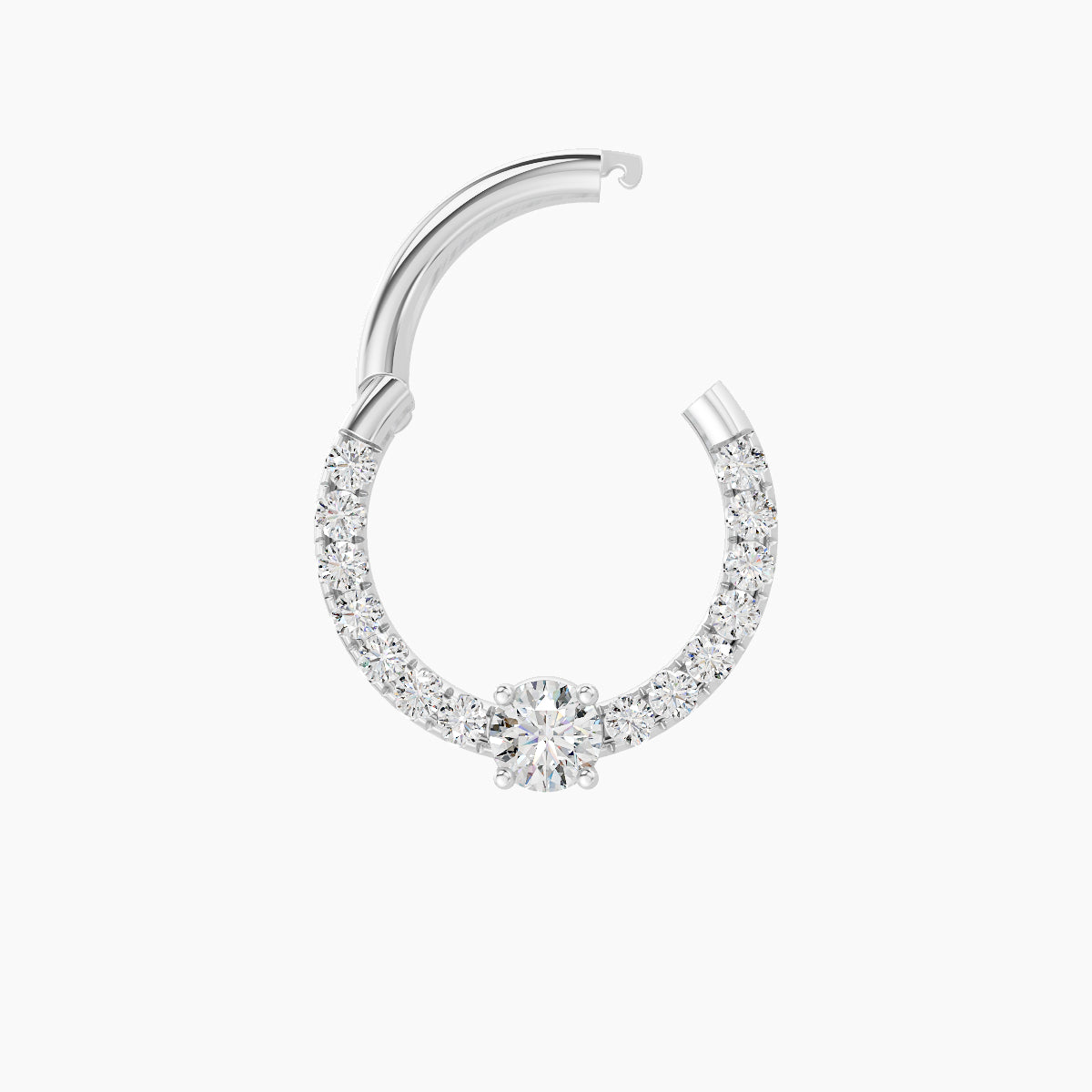 Inanna | 18k White Gold 8 mm Round Diamond Septum Piercing