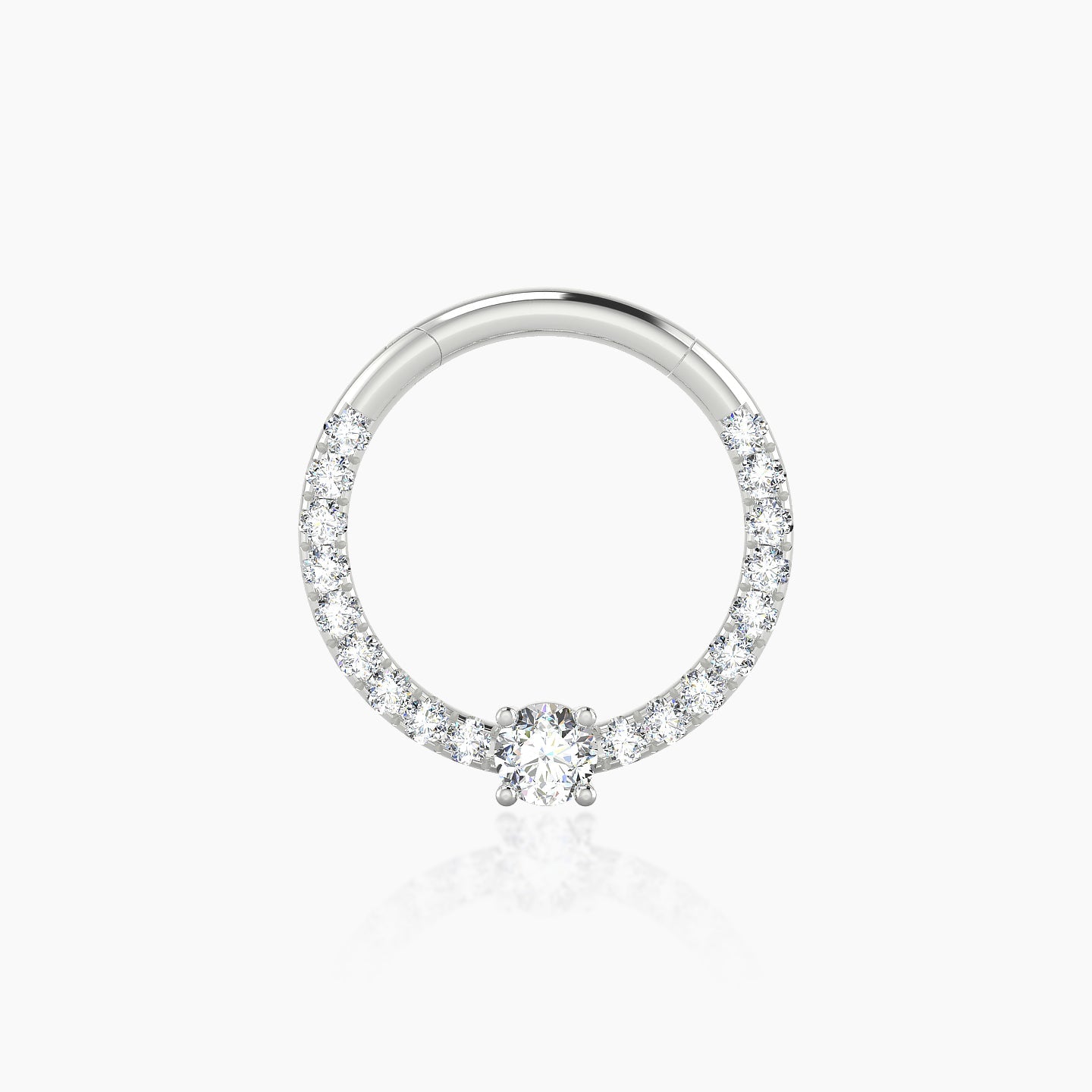 Inanna | 18k White Gold 9.5 mm Round Diamond Daith Piercing