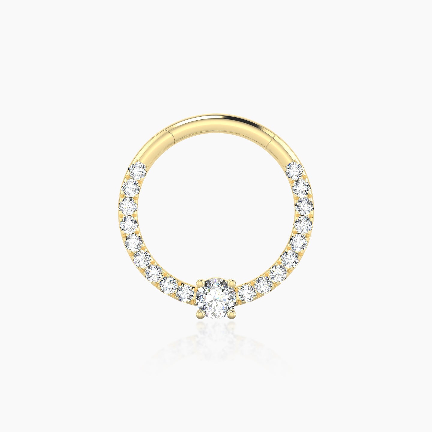 Inanna | 18k Yellow Gold 9.5 mm Round Diamond Daith Piercing