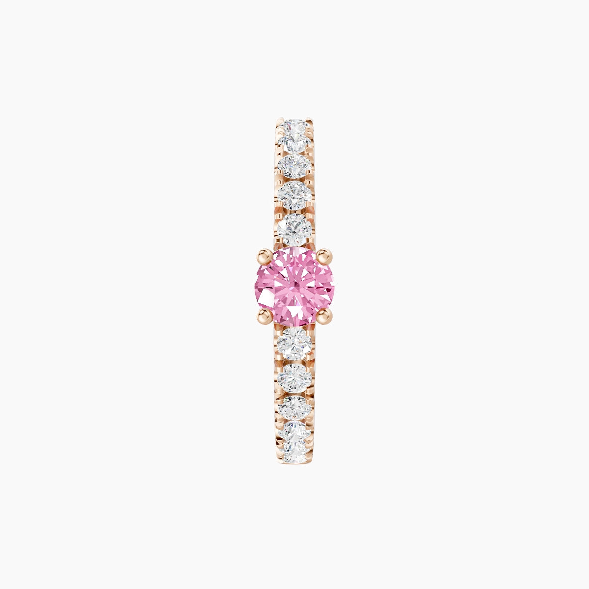 Inanna | 18k Rose Gold 9.5 mm Round Pink Sapphire & Diamond Hoop Piercing