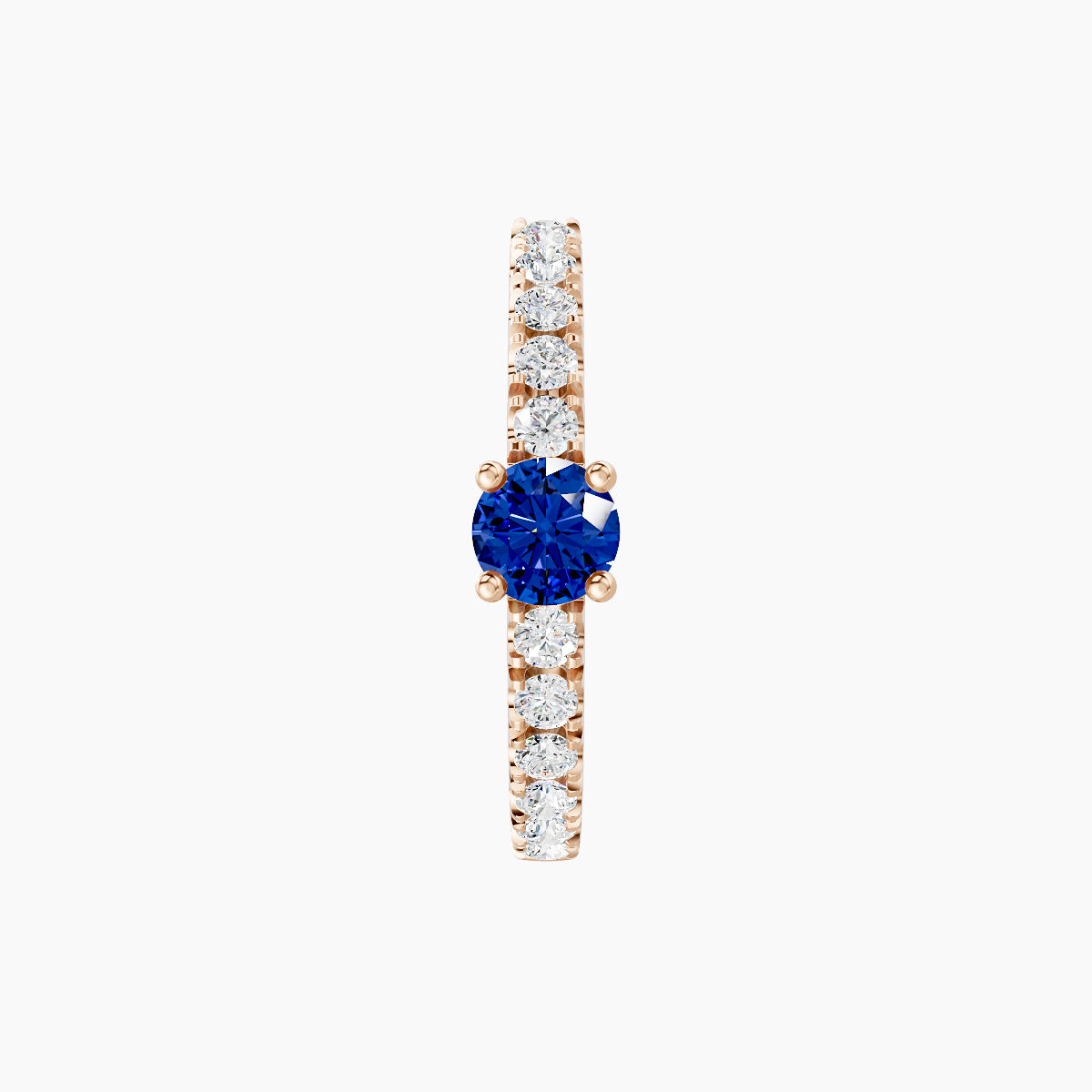 Inanna | 18k Rose Gold 9.5 mm Round Sapphire & Diamond Hoop Piercing