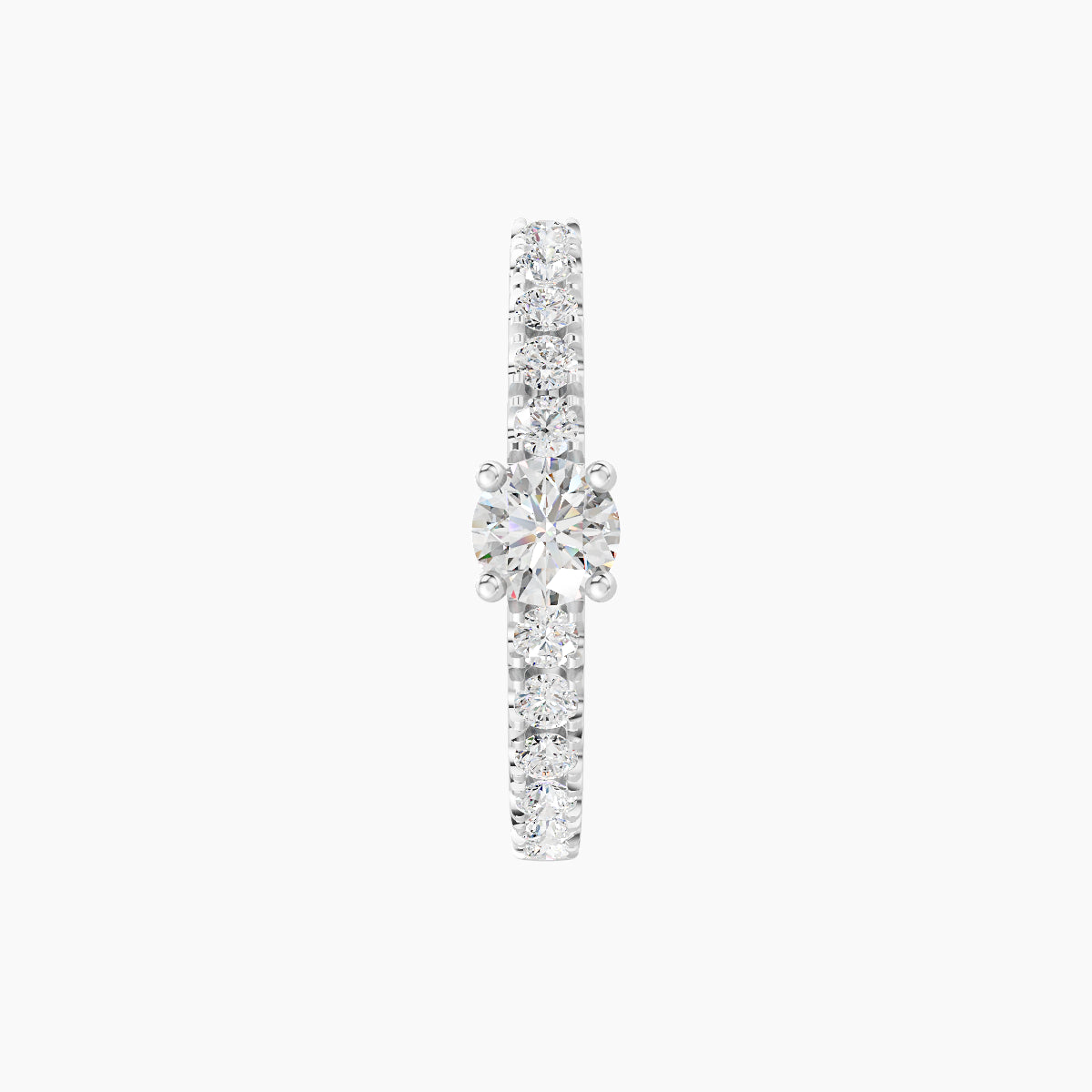 Inanna | 18k White Gold 9.5 mm Round Diamond Hoop Piercing