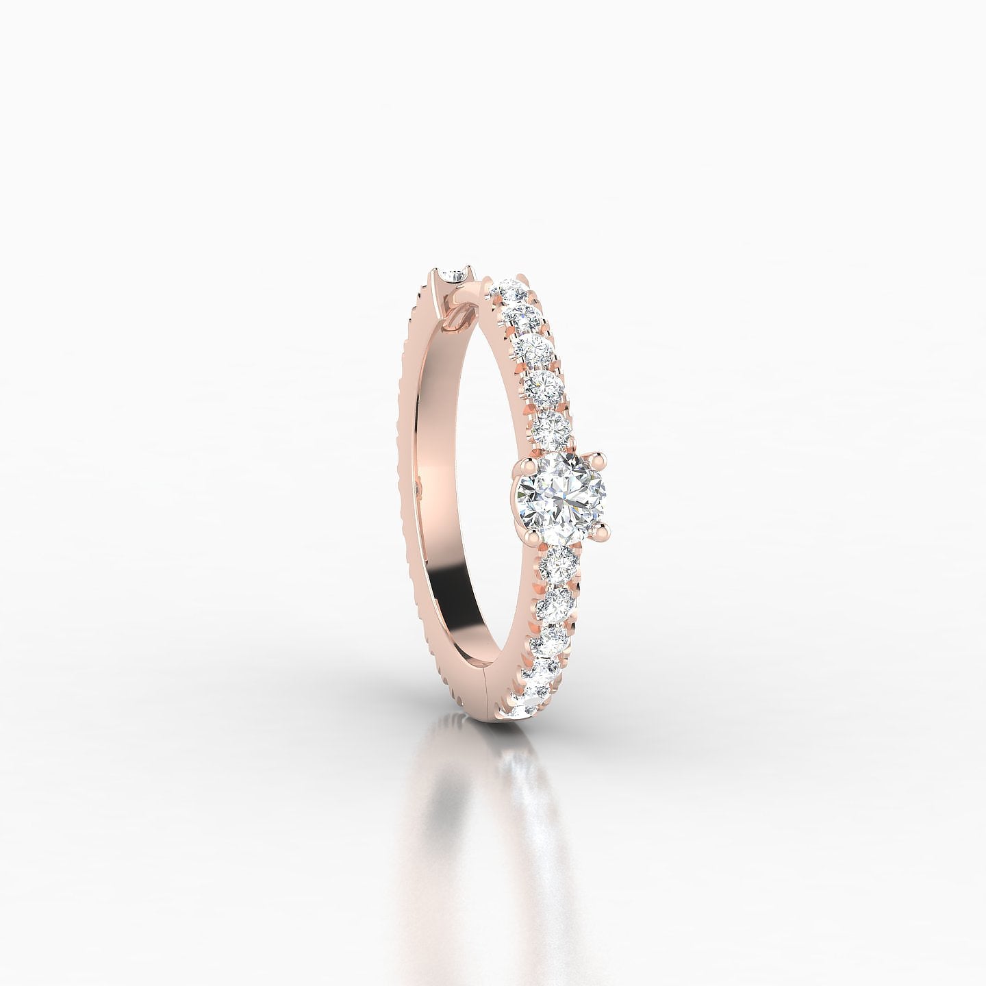 Inanna | 18k Rose Gold 9.5 mm Round Diamond Hoop Piercing