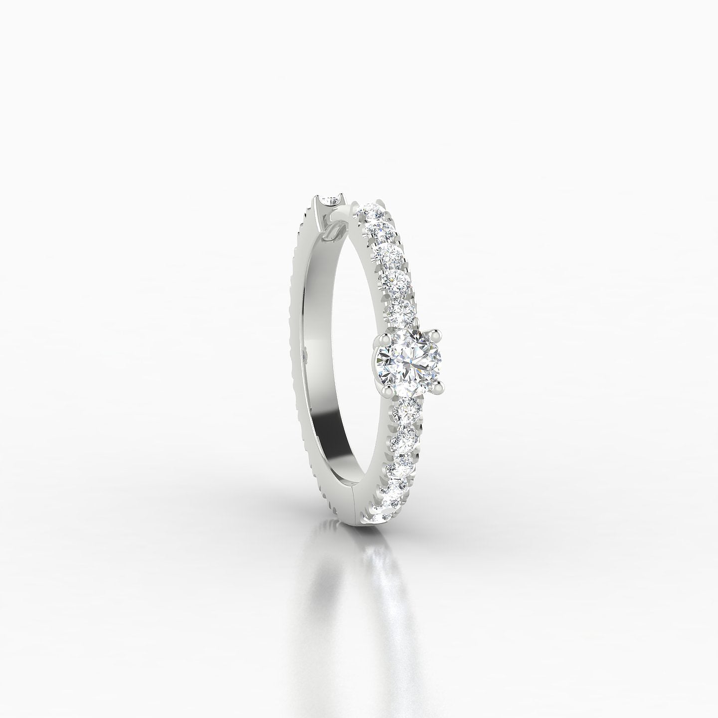 Inanna | 18k White Gold 9.5 mm Round Diamond Hoop Piercing