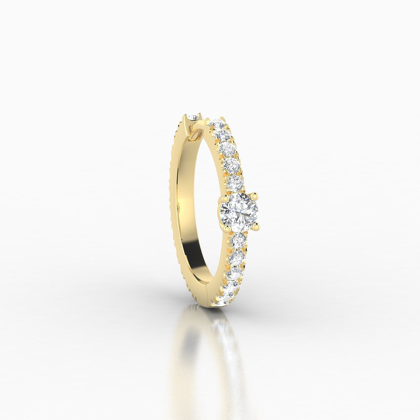 Inanna | 18k Yellow Gold 9.5 mm Round Diamond Hoop Piercing