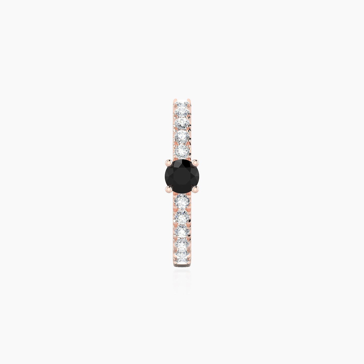 Inanna | 18k Rose Gold 9.5 mm Round Black Diamond & Diamond Hoop Piercing