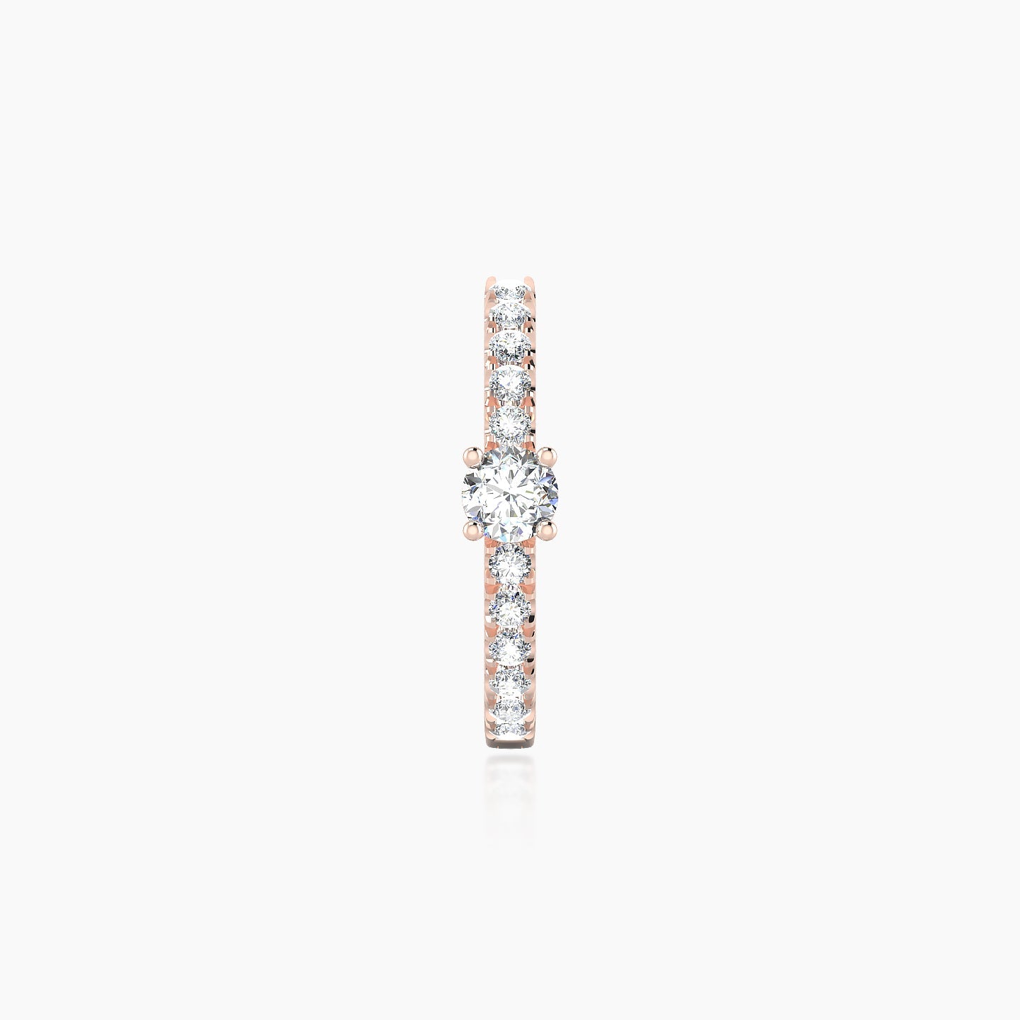 Inanna | 18k Rose Gold 9.5 mm Round Diamond Hoop Piercing