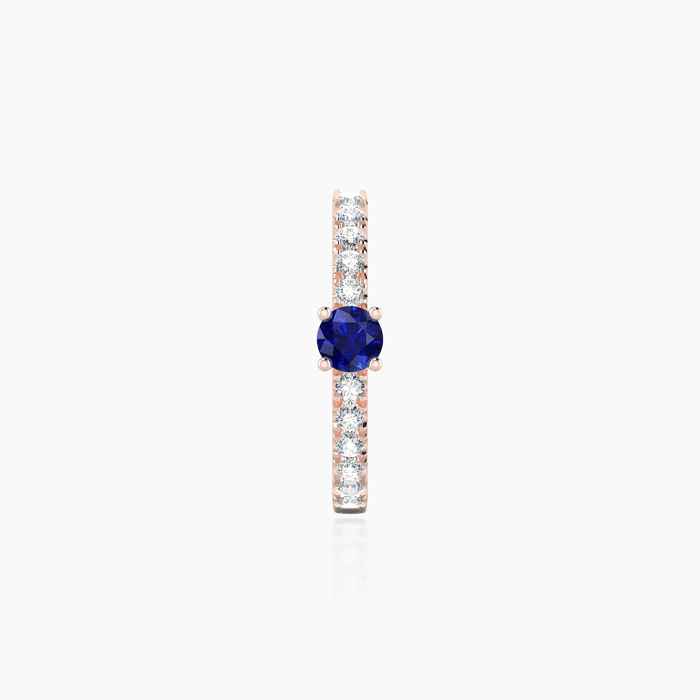 Inanna | 18k Rose Gold 9.5 mm Round Sapphire & Diamond Hoop Piercing