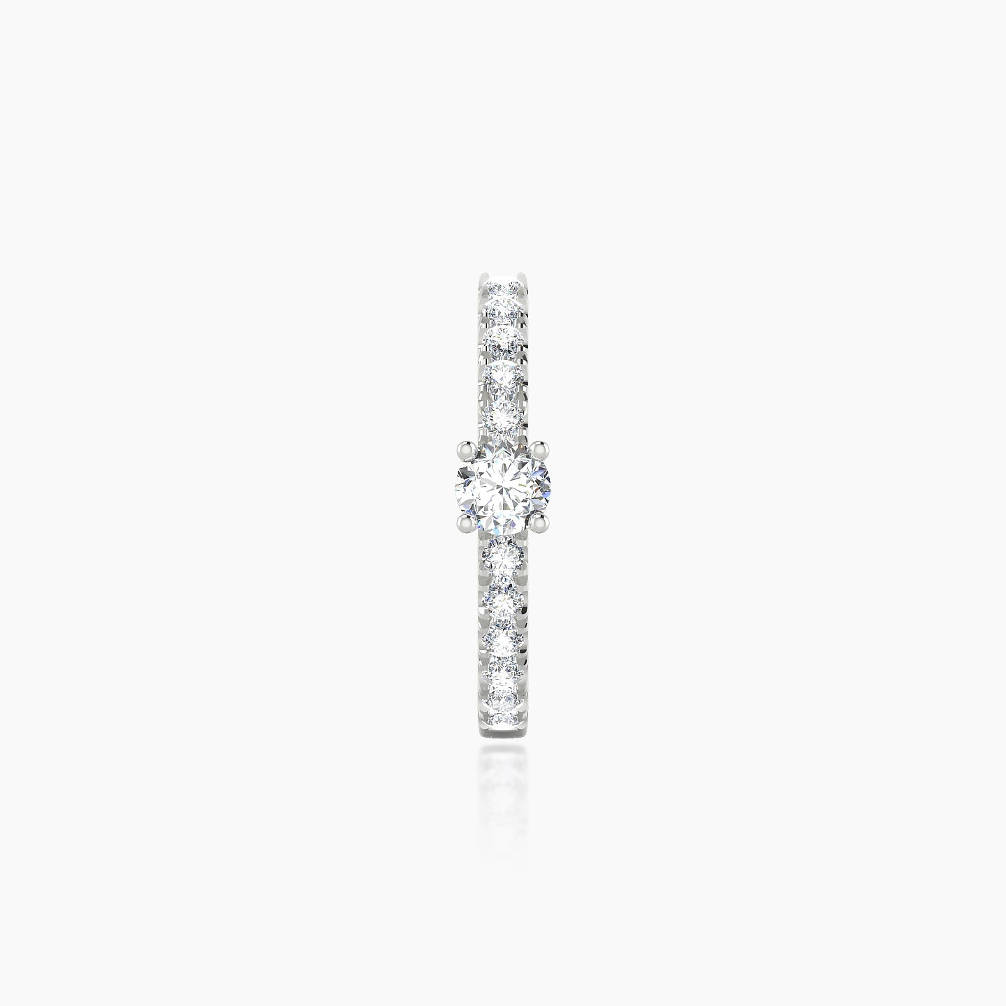 Inanna | 18k White Gold 9.5 mm Round Diamond Hoop Piercing