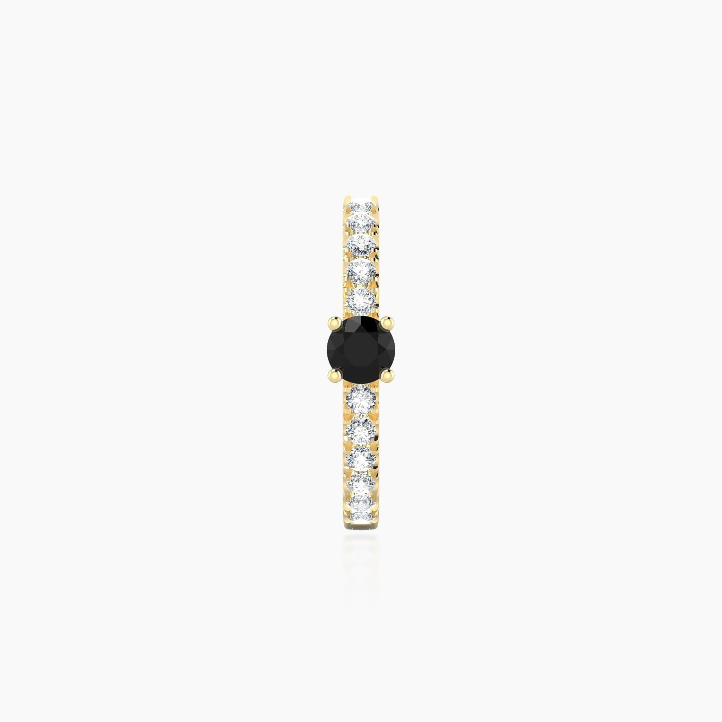 Inanna | 18k Yellow Gold 9.5 mm Round Black Diamond & Diamond Hoop Piercing