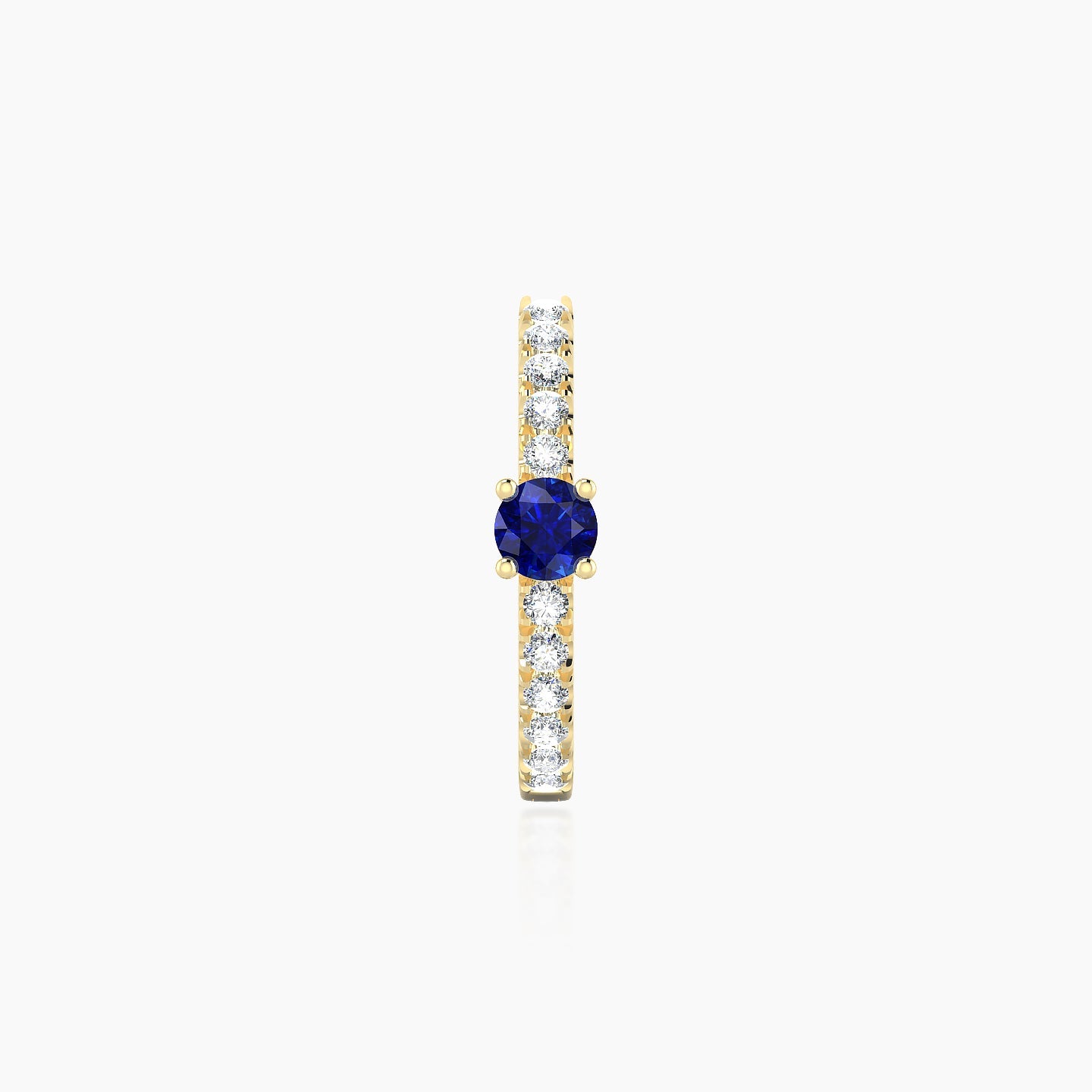 Inanna | 18k Yellow Gold 9.5 mm Round Sapphire & Diamond Hoop Piercing