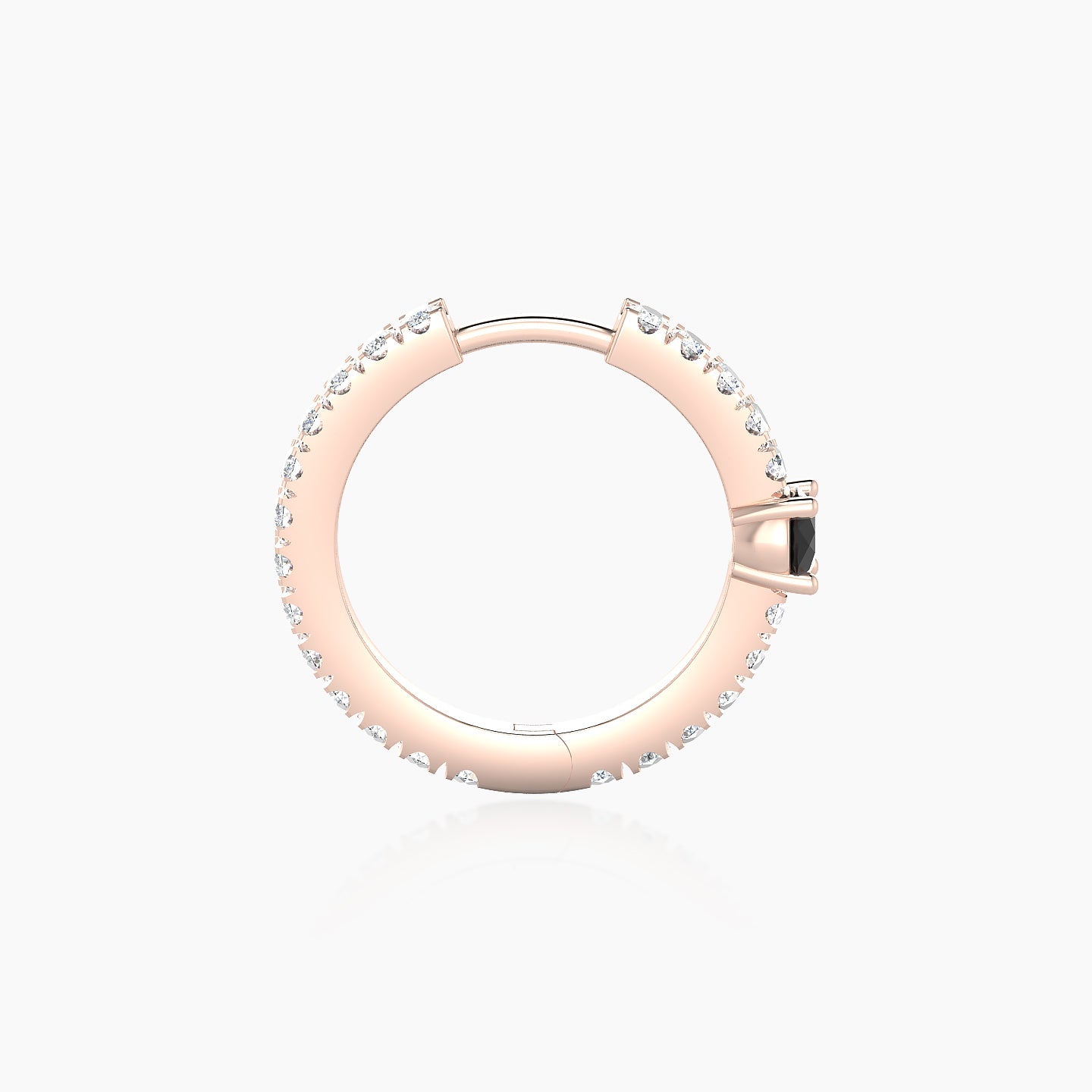 Inanna | 18k Rose Gold 9.5 mm Round Black Diamond & Diamond Hoop Piercing