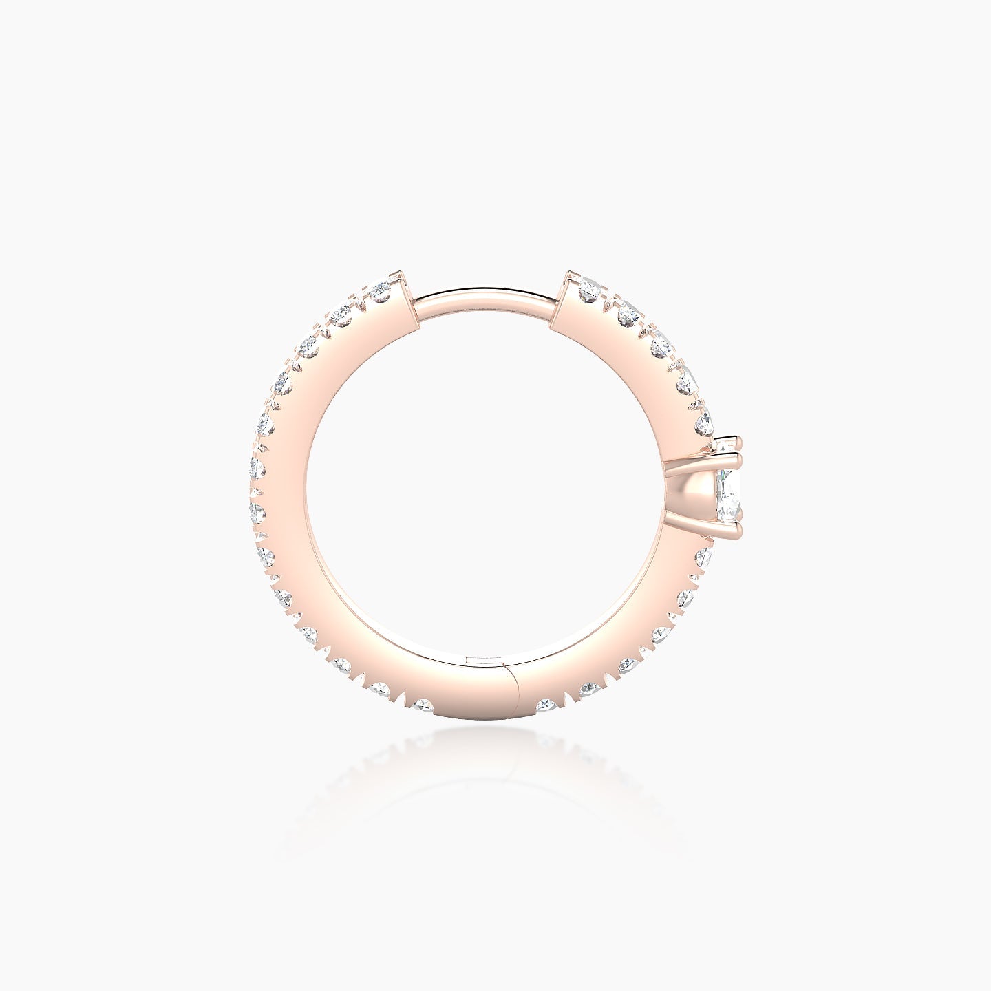 Inanna | 18k Rose Gold 9.5 mm Round Diamond Hoop Piercing