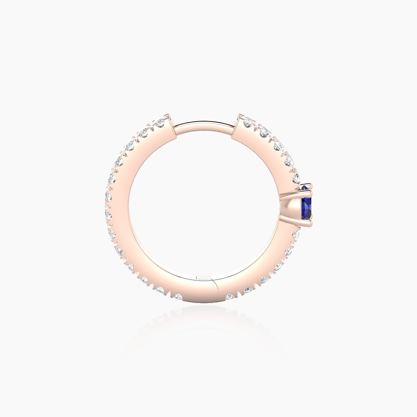 Inanna | 18k Rose Gold 9.5 mm Round Sapphire & Diamond Hoop Piercing