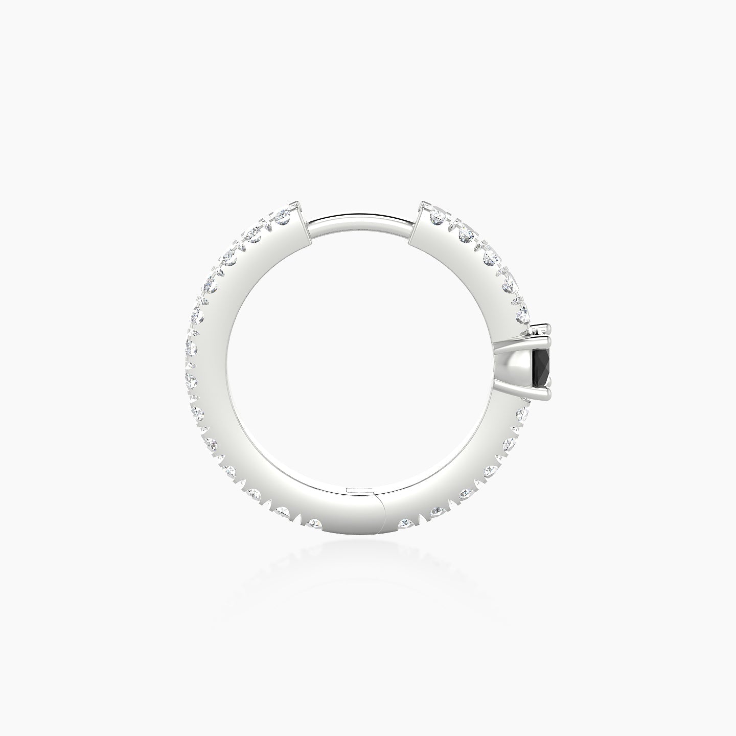 Inanna | 18k White Gold 9.5 mm Round Black Diamond & Diamond Hoop Piercing