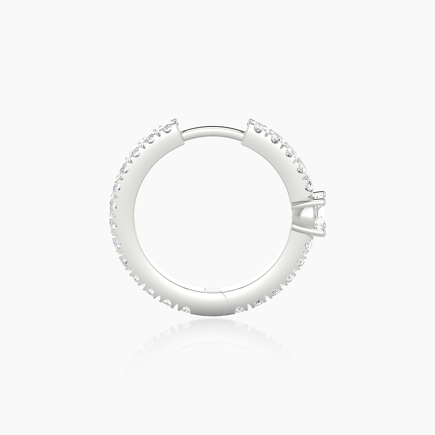 Inanna | 18k White Gold 9.5 mm Round Diamond Hoop Piercing