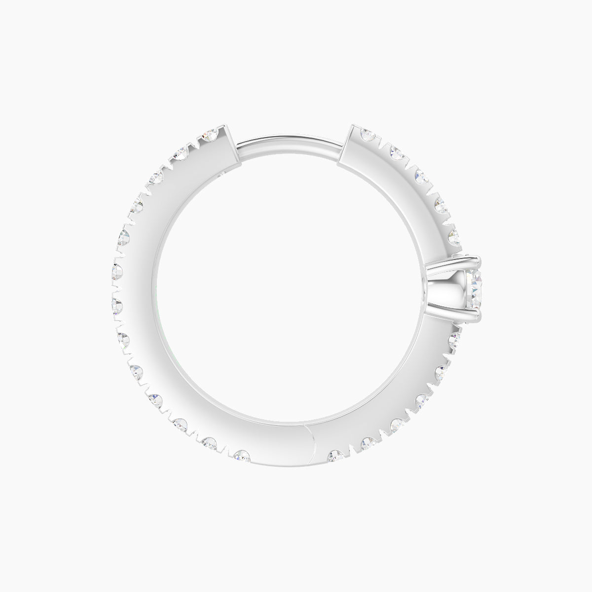 Inanna | 18k White Gold 9.5 mm Round Diamond Nose Ring Piercing