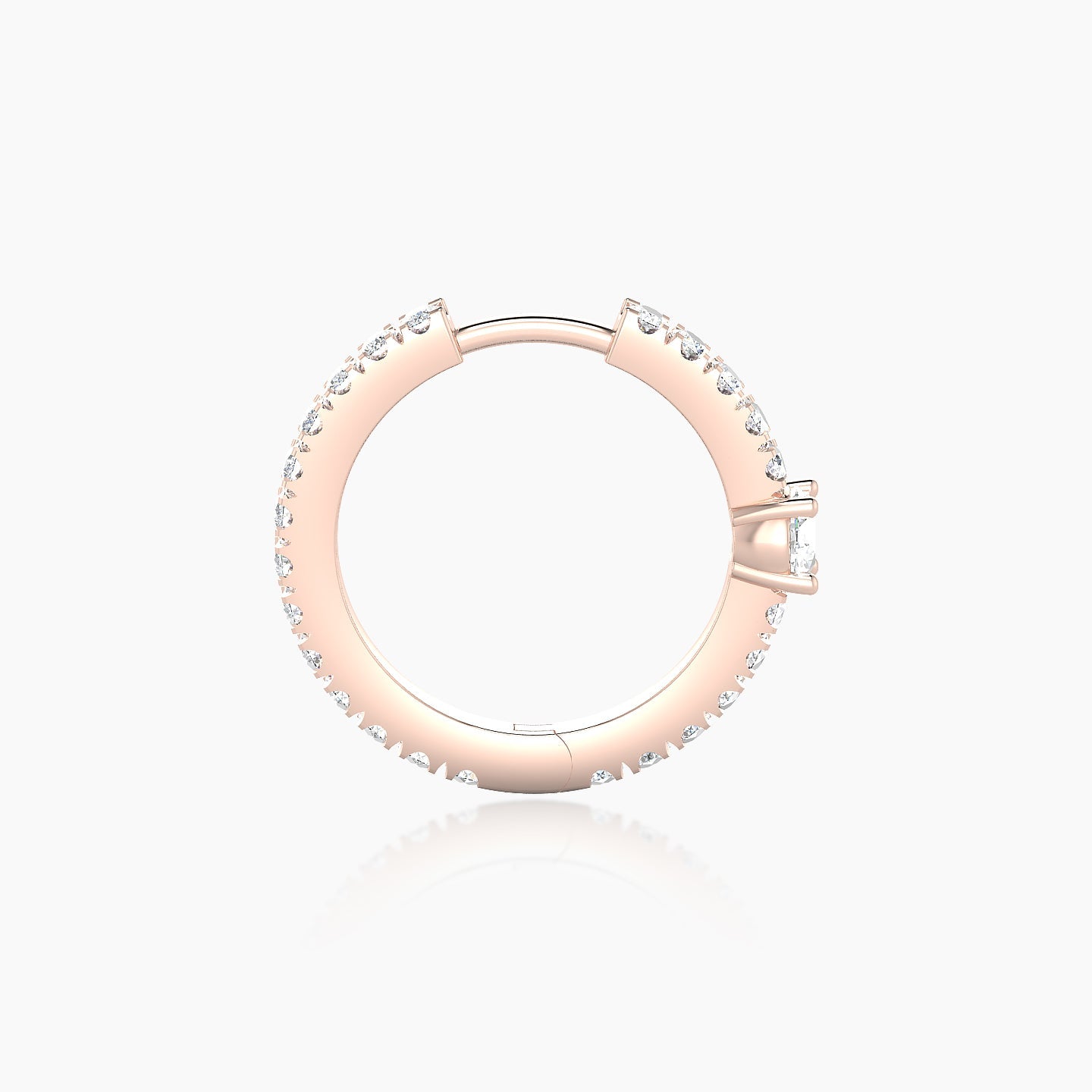 Inanna | 18k Rose Gold 9.5 mm Round Diamond Nose Ring Piercing