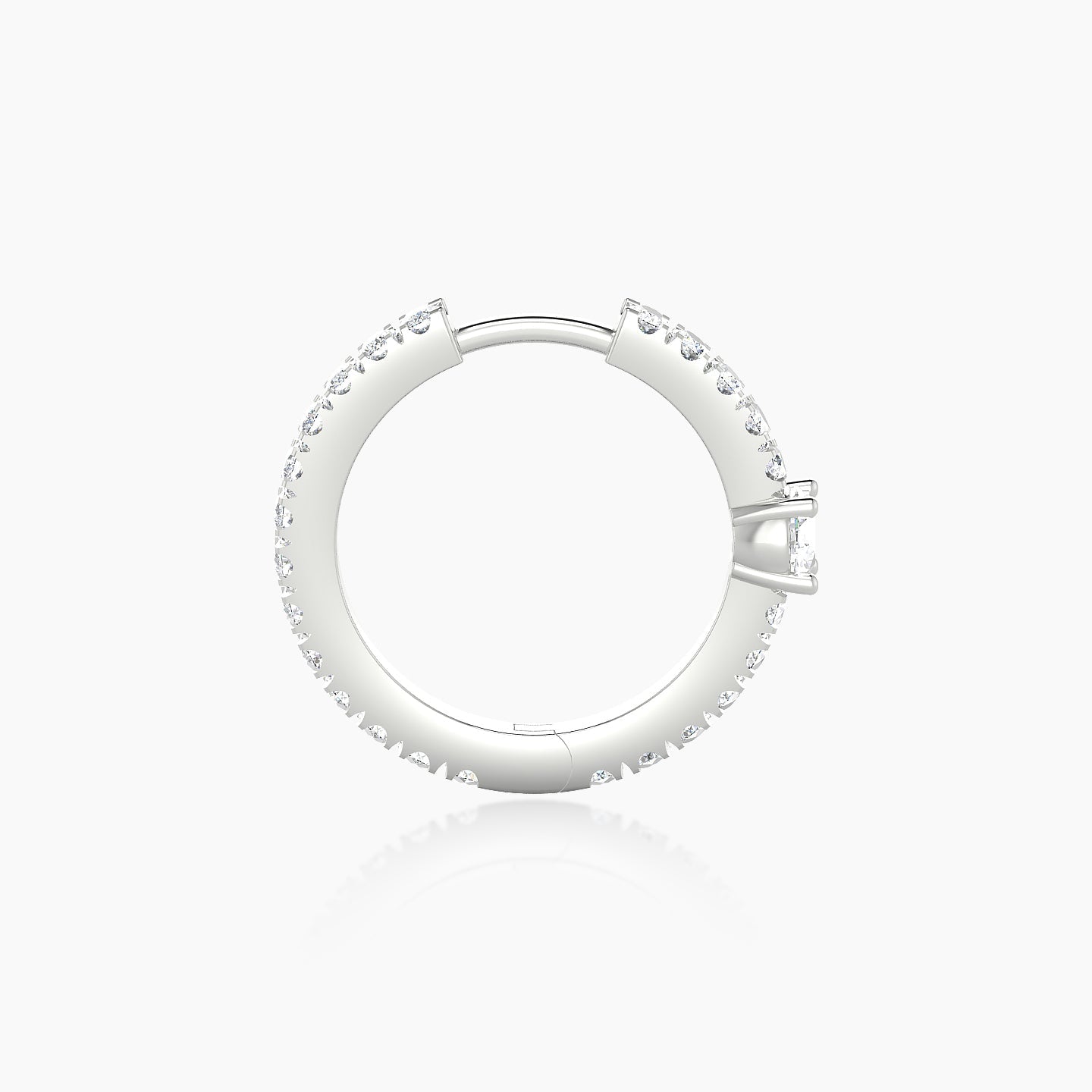 Inanna | 18k White Gold 9.5 mm Round Diamond Nose Ring Piercing