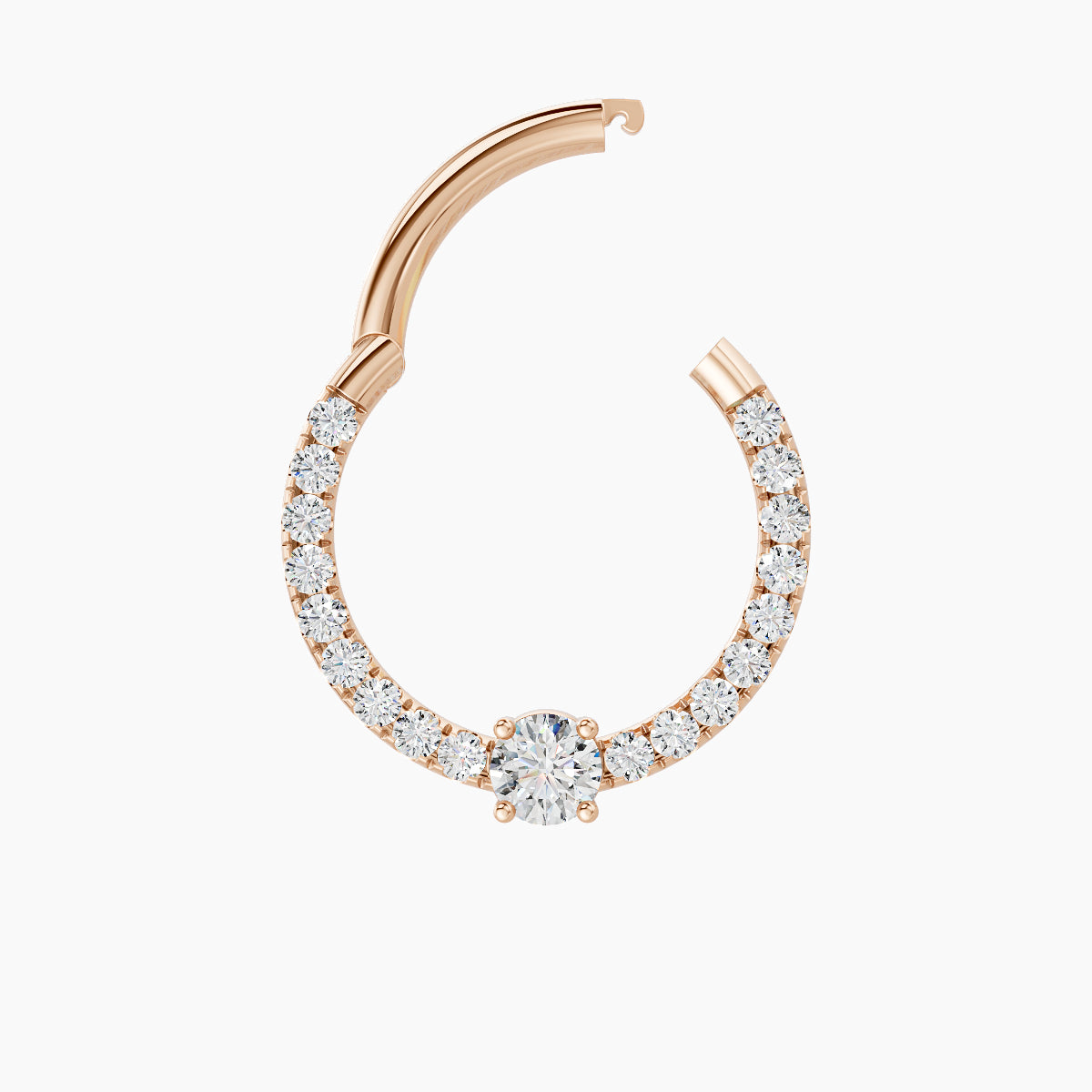 Inanna | 18k Rose Gold 9.5 mm Round Diamond Septum Piercing