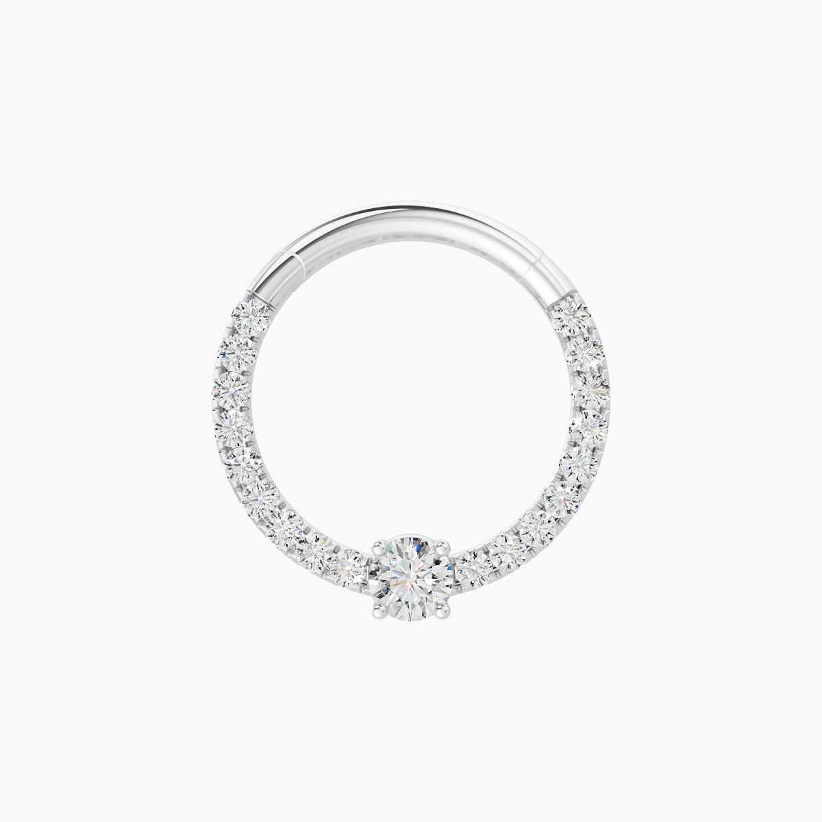 Inanna | 18k White Gold 9.5 mm Round Diamond Septum Piercing