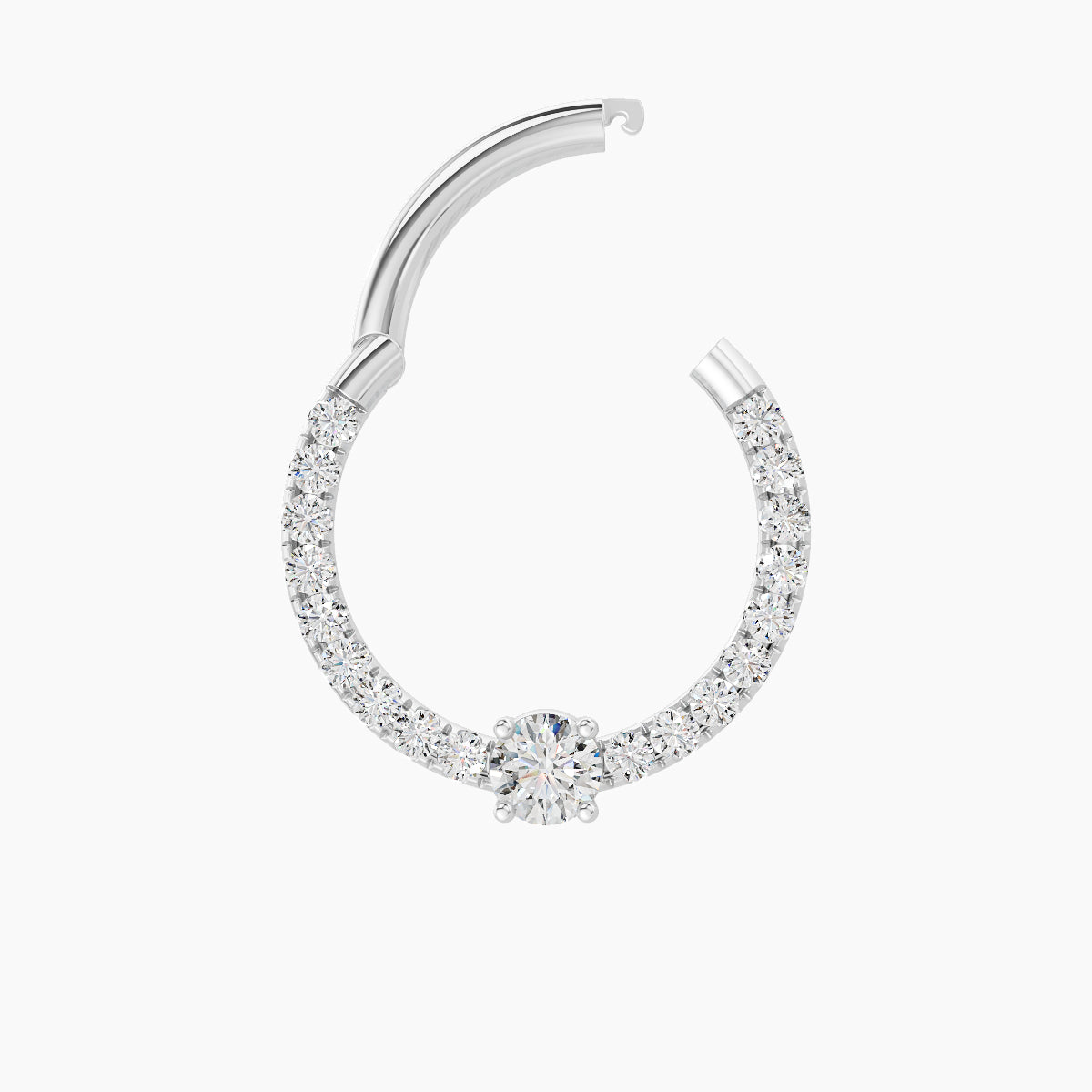 Inanna | 18k White Gold 9.5 mm Round Diamond Septum Piercing