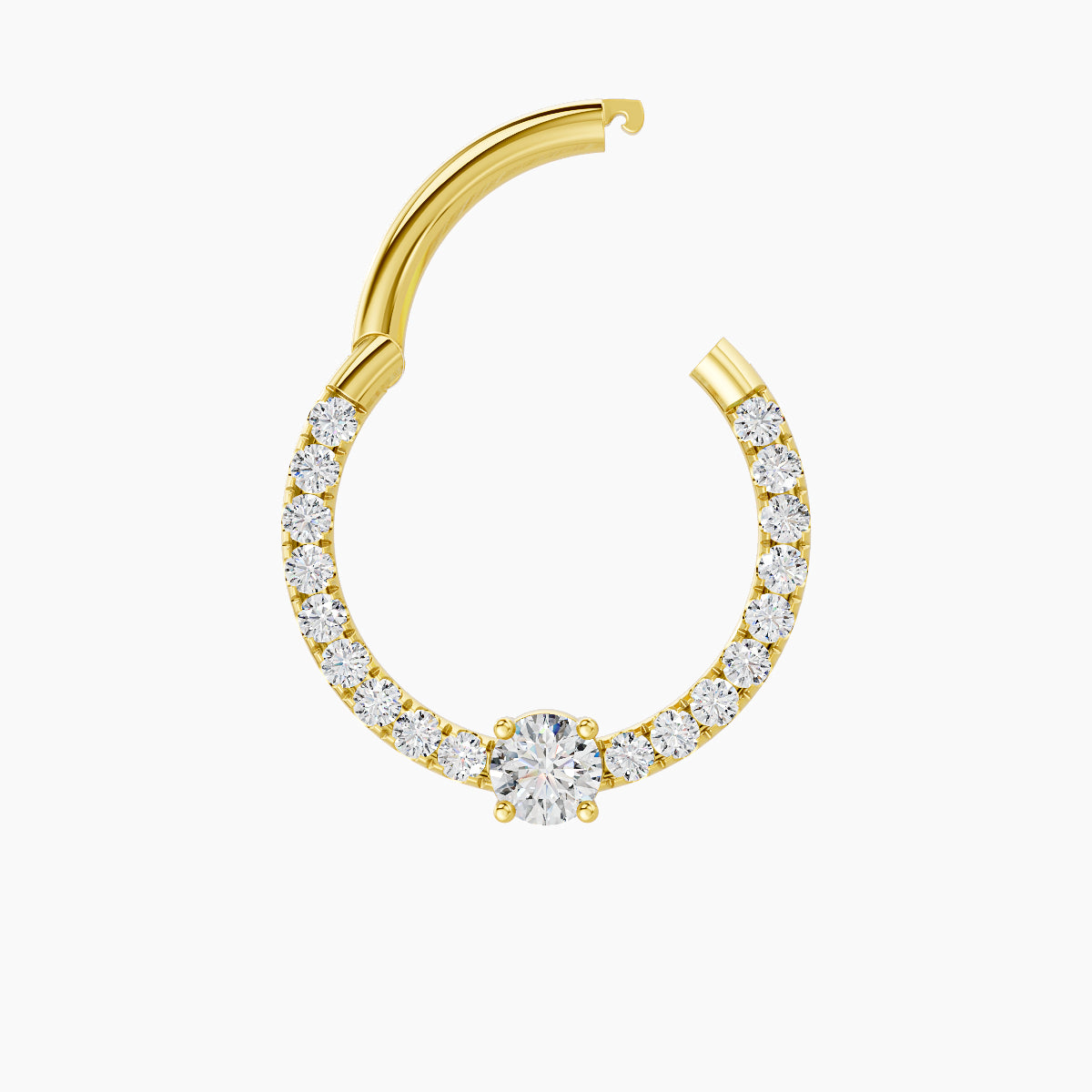 Inanna | 18k Yellow Gold 9.5 mm Round Diamond Septum Piercing