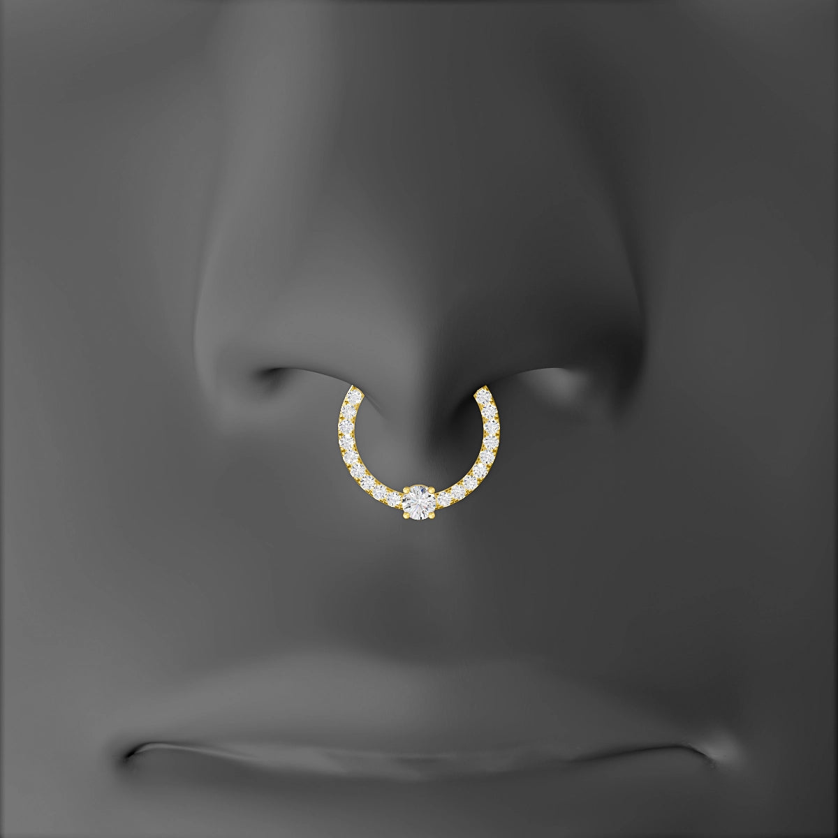 Inanna | 18k Yellow Gold 9.5 mm Round Diamond Septum Piercing