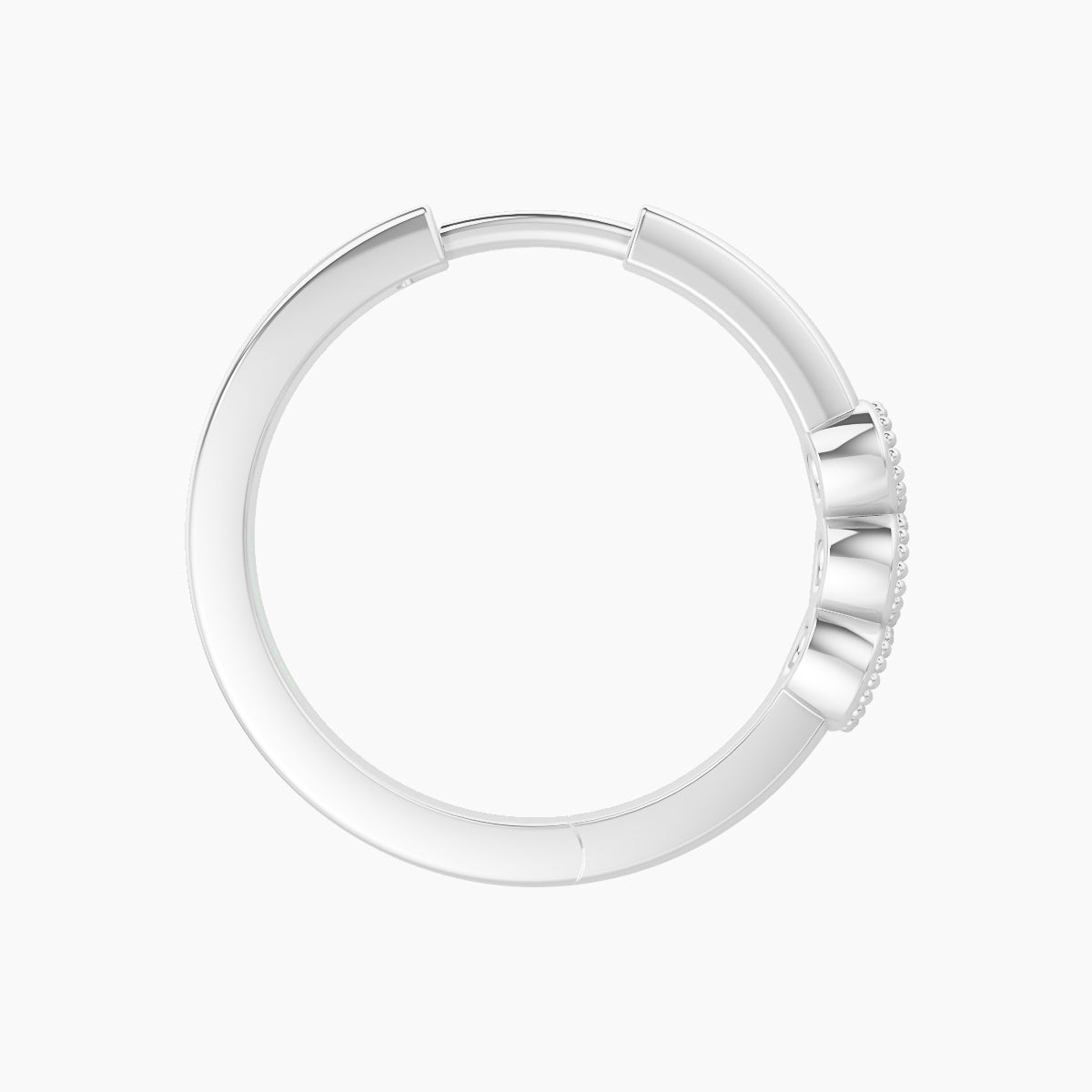 Irene | 18k White Gold 11 mm Trilogy Black Diamond Hoop Piercing