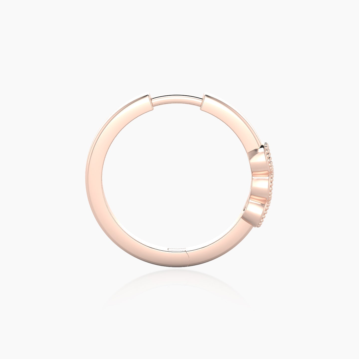 Irene | 18k Rose Gold 11 mm Trilogy Emerald Hoop Piercing