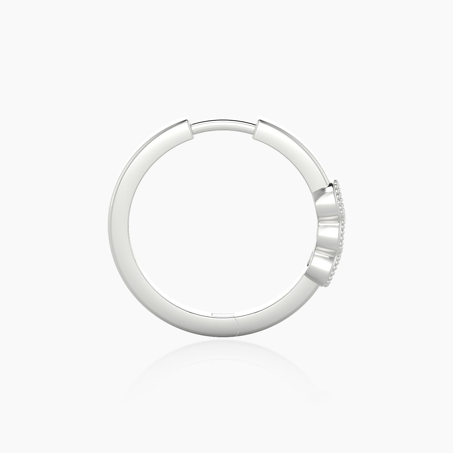 Irene | 18k White Gold 11 mm Trilogy Black Diamond Hoop Piercing