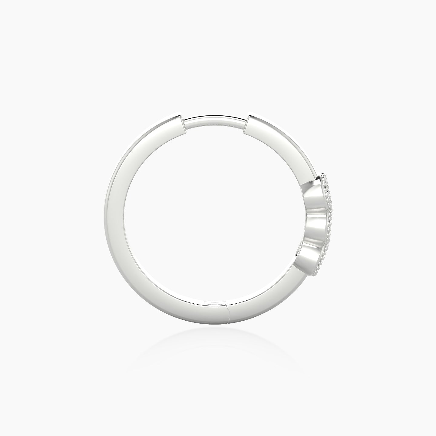 Irene | 18k White Gold 11 mm Trilogy Emerald Hoop Piercing