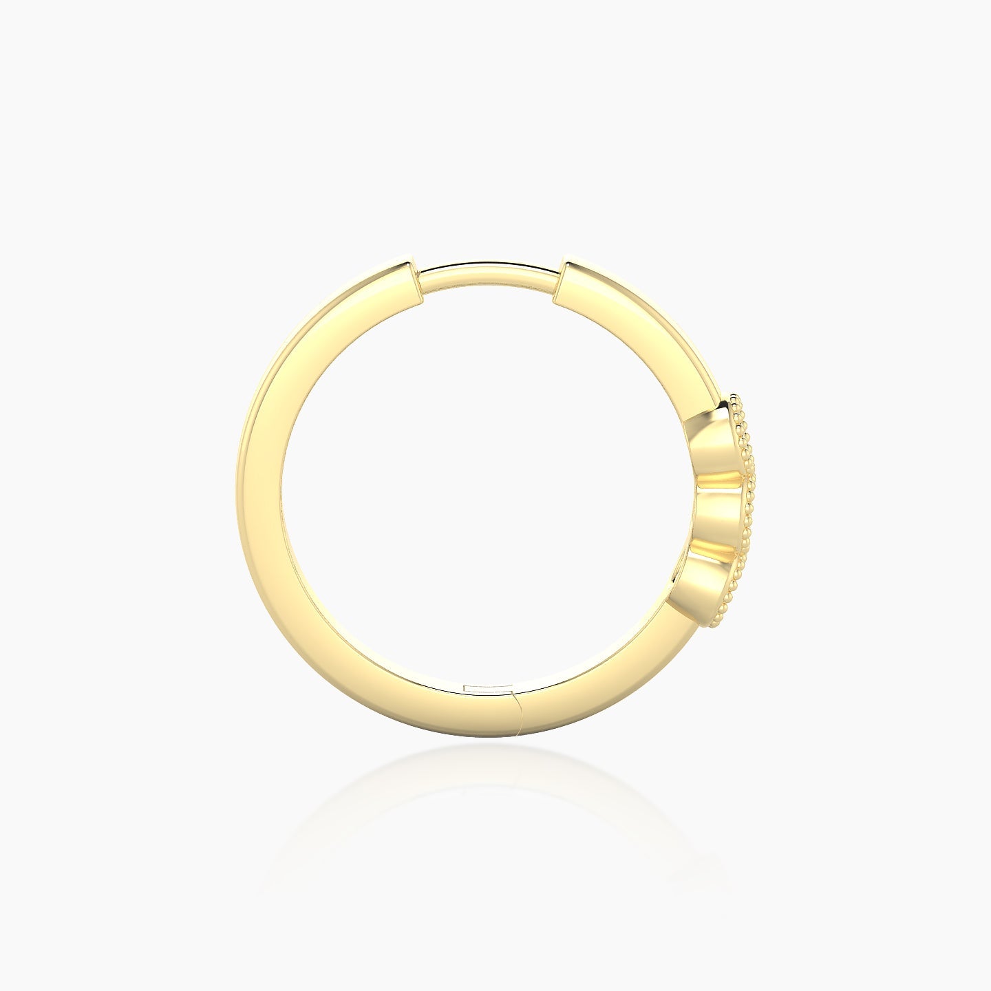 Irene | 18k Yellow Gold 11 mm Trilogy Black Diamond Hoop Piercing