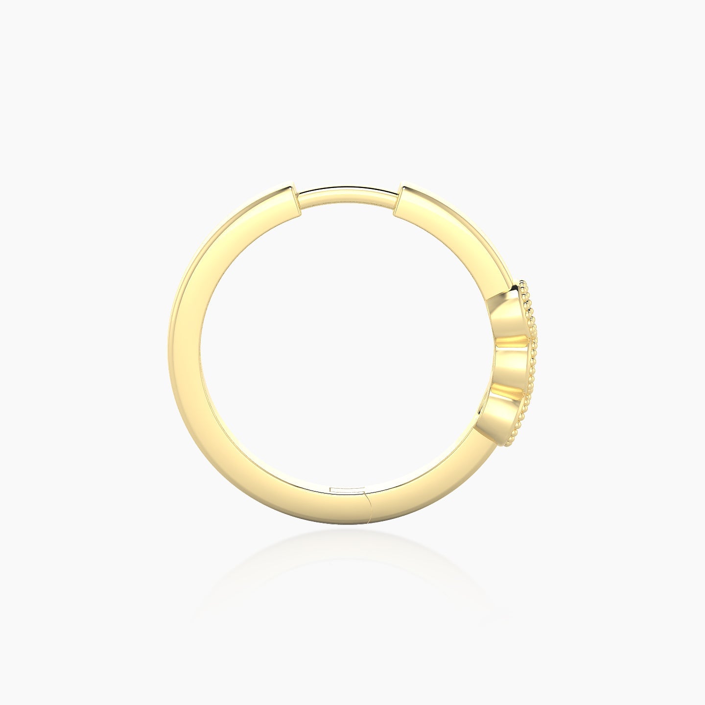 Irene | 18k Yellow Gold 11 mm Trilogy Emerald Hoop Piercing